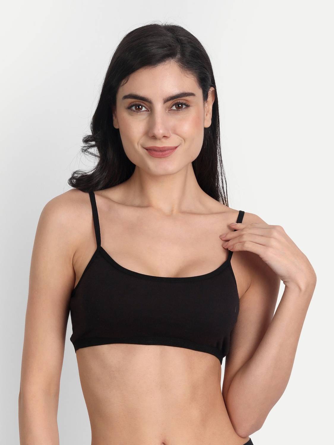 Aimly Women's Cotton Non-Padded Low Coverage Sports Bra - Black (36) Women Sports Non Padded Bra