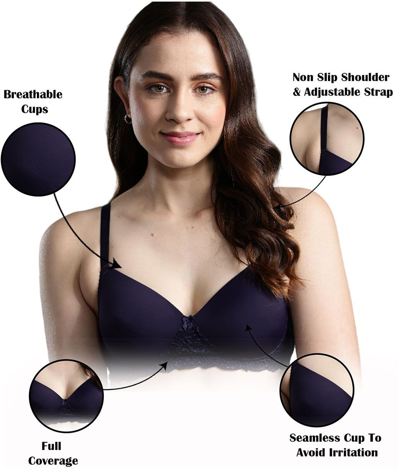Image of Dressberry Women T-Shirt Lightly Padded Bra