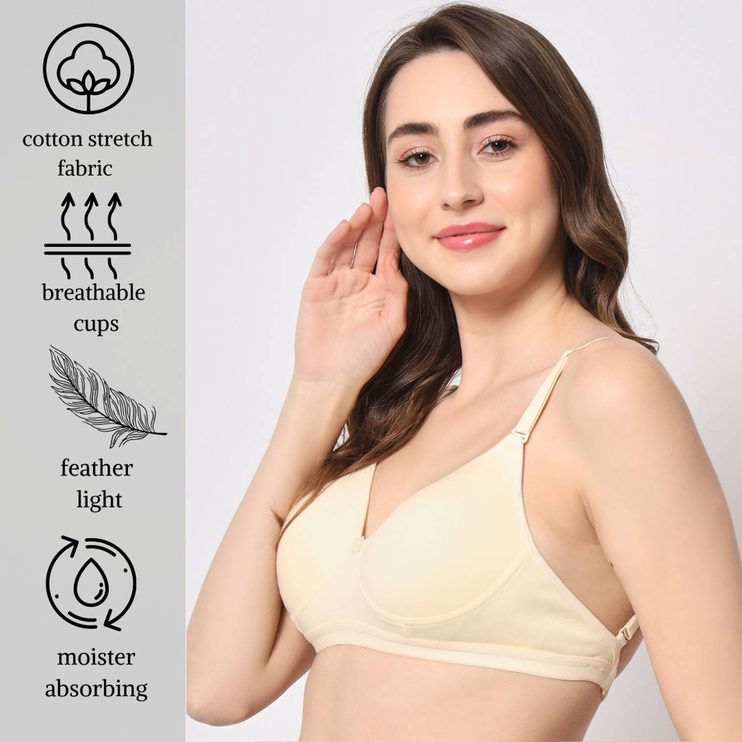 Bewild Backless Padded Bra Beige - Image 3