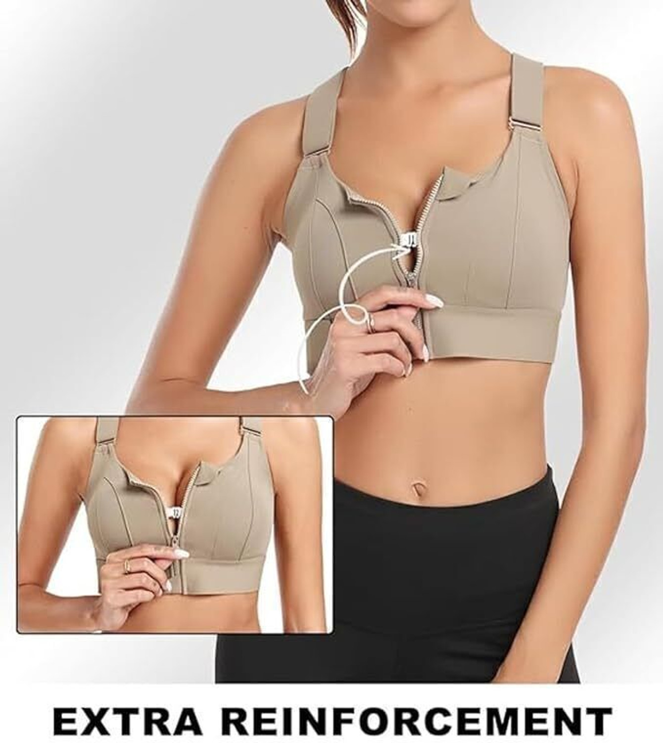 Image of Kesar Lingeries Sports Yoga Bra with Adjustable Straps High Impact Shockproof Brassiere Women Sports Lightly Padded Bra
