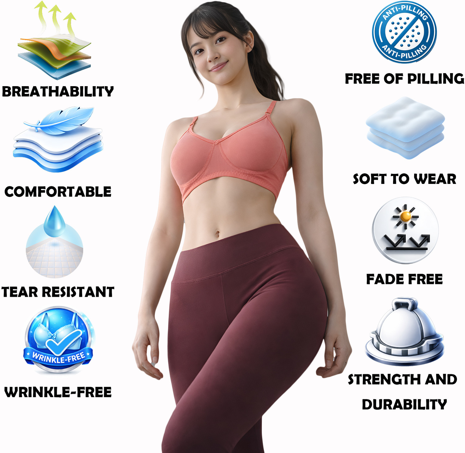 Image of STOGBULL Best Quality Moulded Bra for Girls and Women Women T-Shirt Non Padded Bra