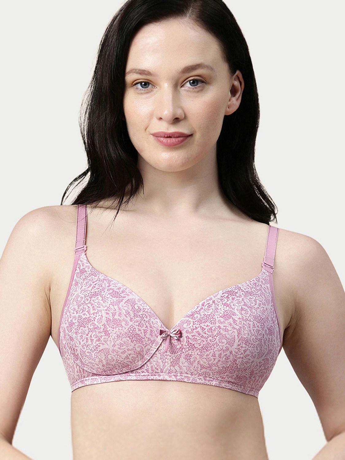 Image of Enamor Medium Coverage, Wirefree F023 Perfect Plunge Women T-Shirt Lightly Padded Bra