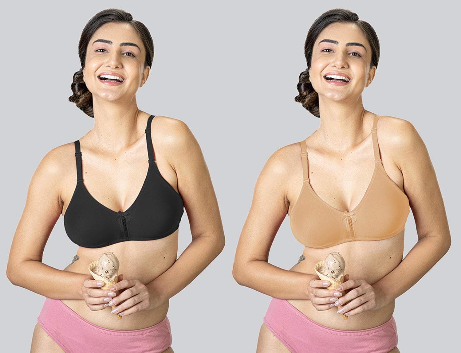 Image of Lyra Pack of 2 Women Everyday Non Padded Bra (Multicolor)
