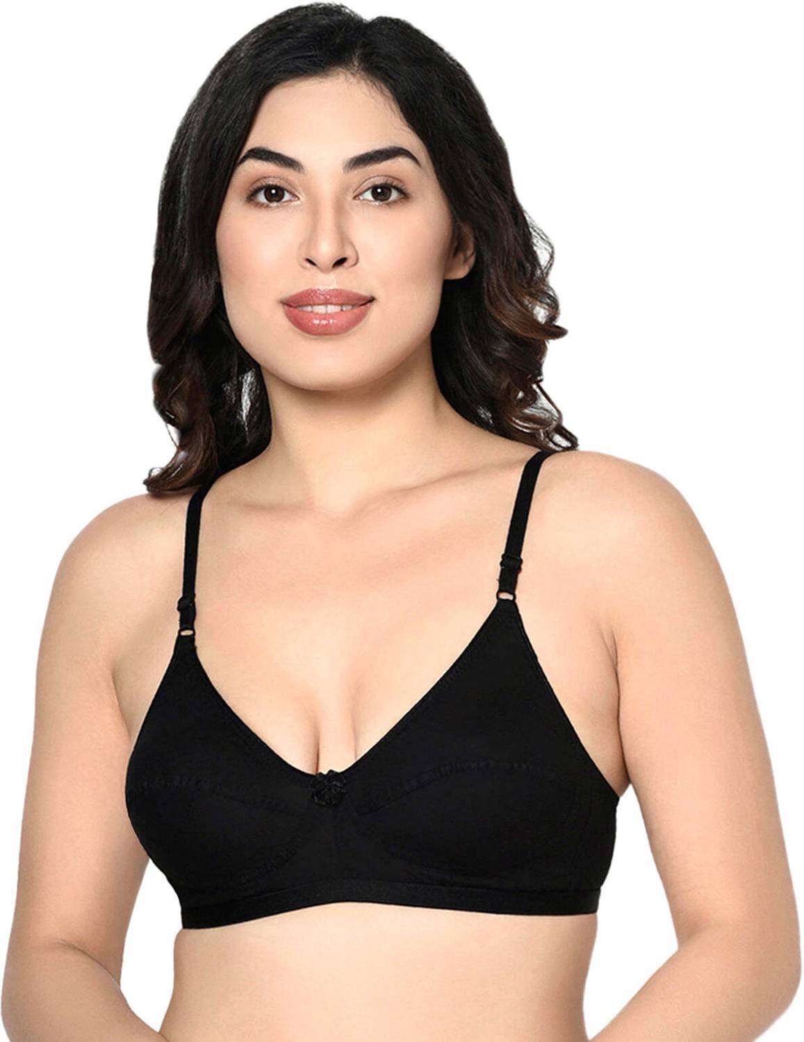 Chic Hook Non Padded Plain Hosiery cotton fabric Non- wired full coverage Bra Women Everyday Non Padded Bra