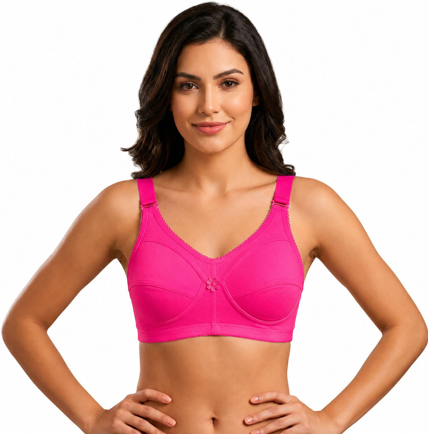 Aanchal Women's Cotton Non-Padded Wire Free Full Coverage Bra Women Minimizer Non Padded Bra