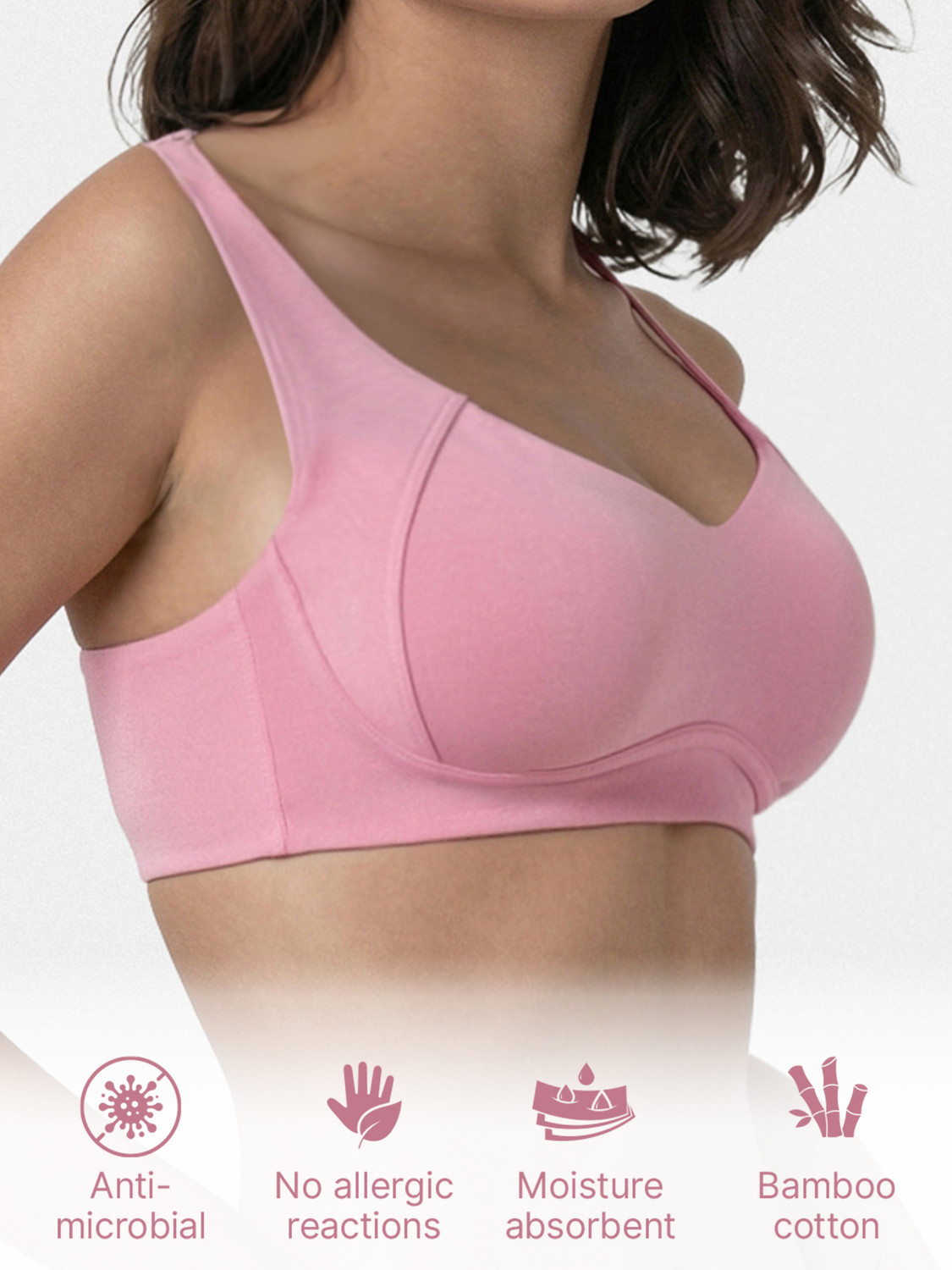 Image of Enamor Women T-Shirt Lightly Padded Bra (Pink)