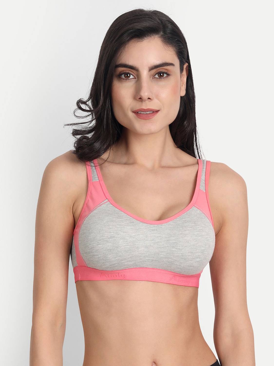 Aimly Women's Cotton Seamless Non-Padded Full Coverage Sports Bra (PACK OF 2) Women Sports Non Padded Bra
