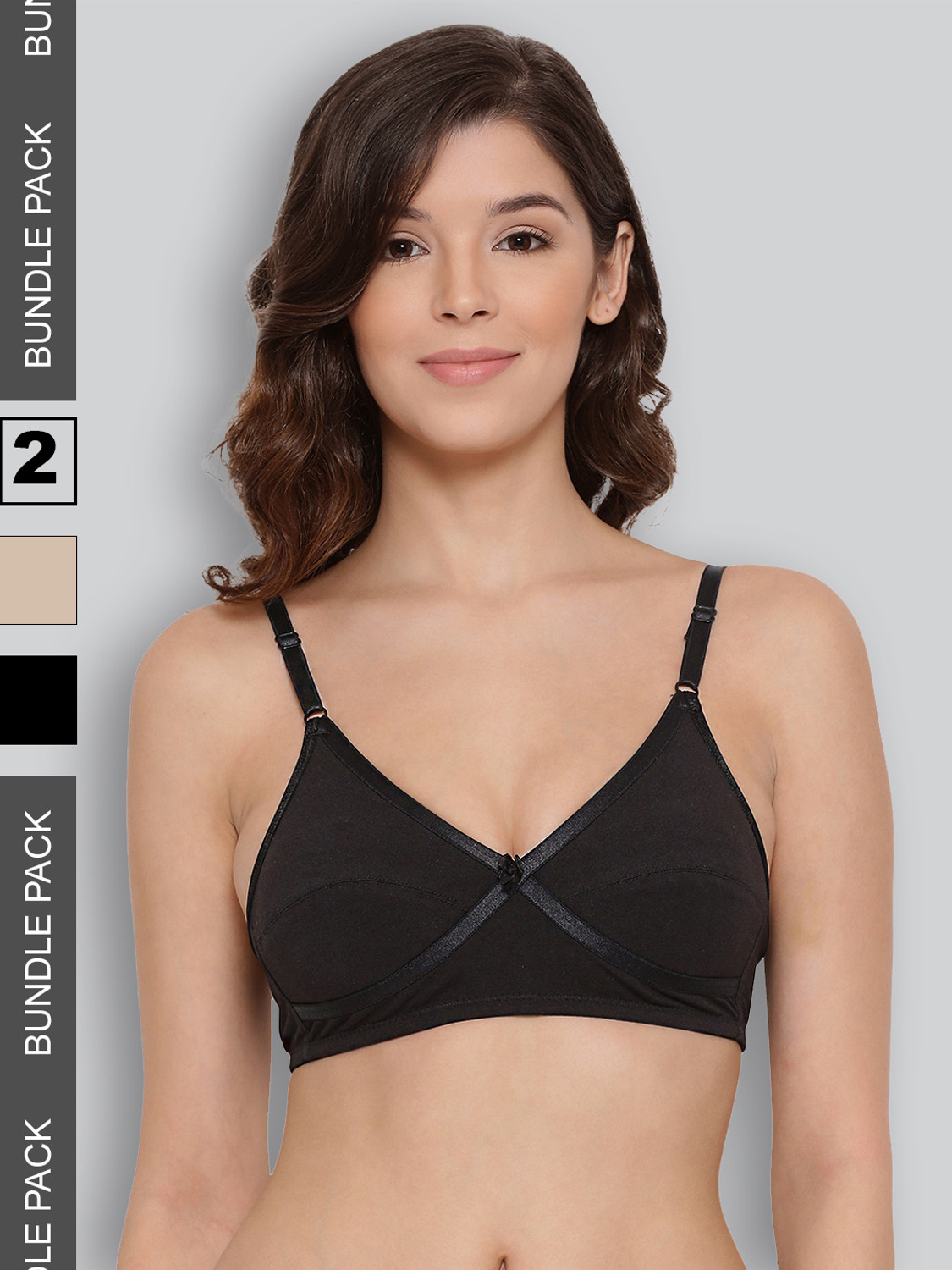 Image of Lyra Pack of 2 Women Everyday Non Padded Bra (Multicolor)