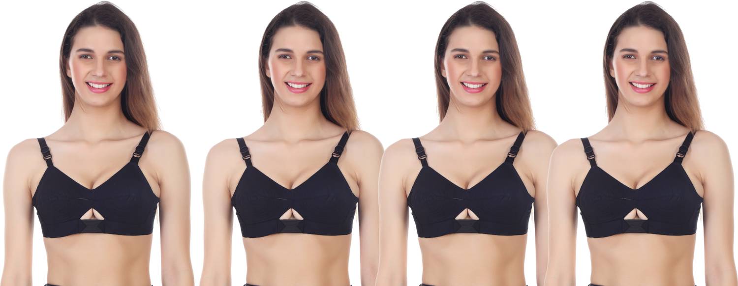 RUBYINNERWEAR Pack of 4 Women Everyday Non Padded Bra