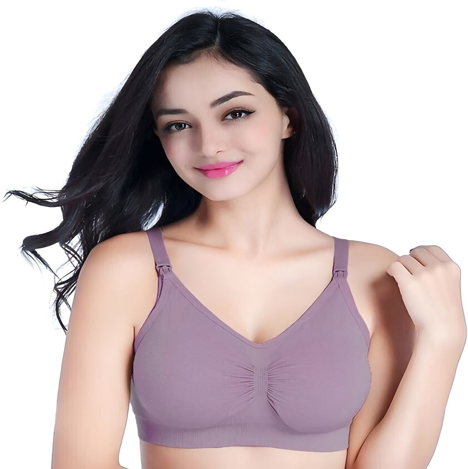 Image of Wonder Queen Nursing Bras for Breastfeeding & Pregnancy Wireless, Extenders & Clips Women Maternity /Nursing Lightly Padded Bra