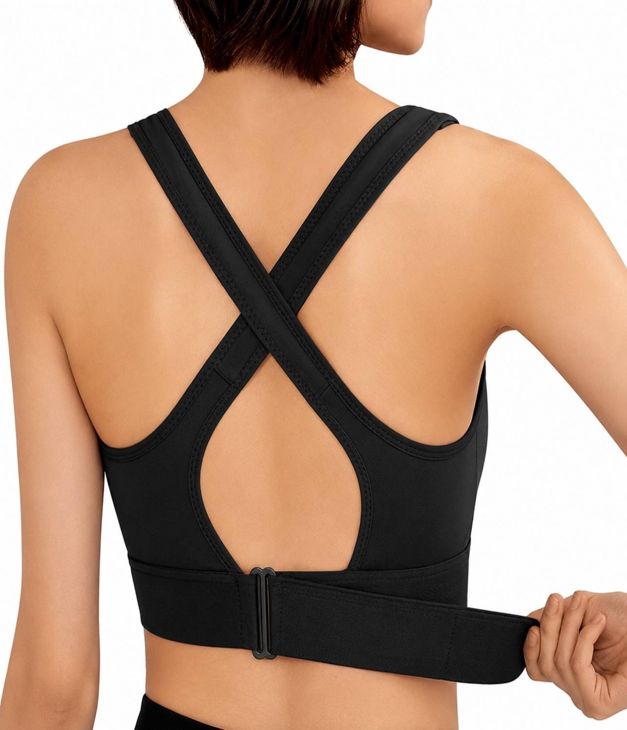 gvv Women's Front Zip High Support Sports Bra - Image 3