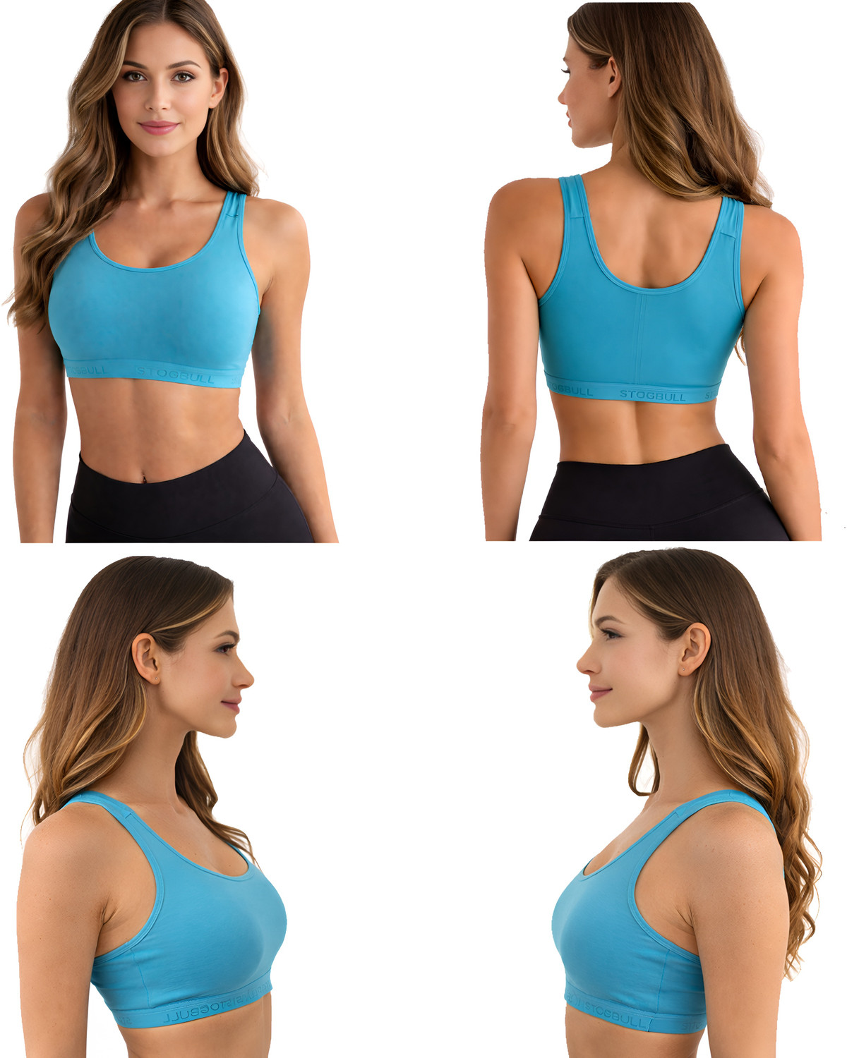 Image of STOGBULL Cotton Lycra Sports Bra Combo pack of 2 for Gym Yoga Exercise Running & Workout Women Sports Non Padded Bra