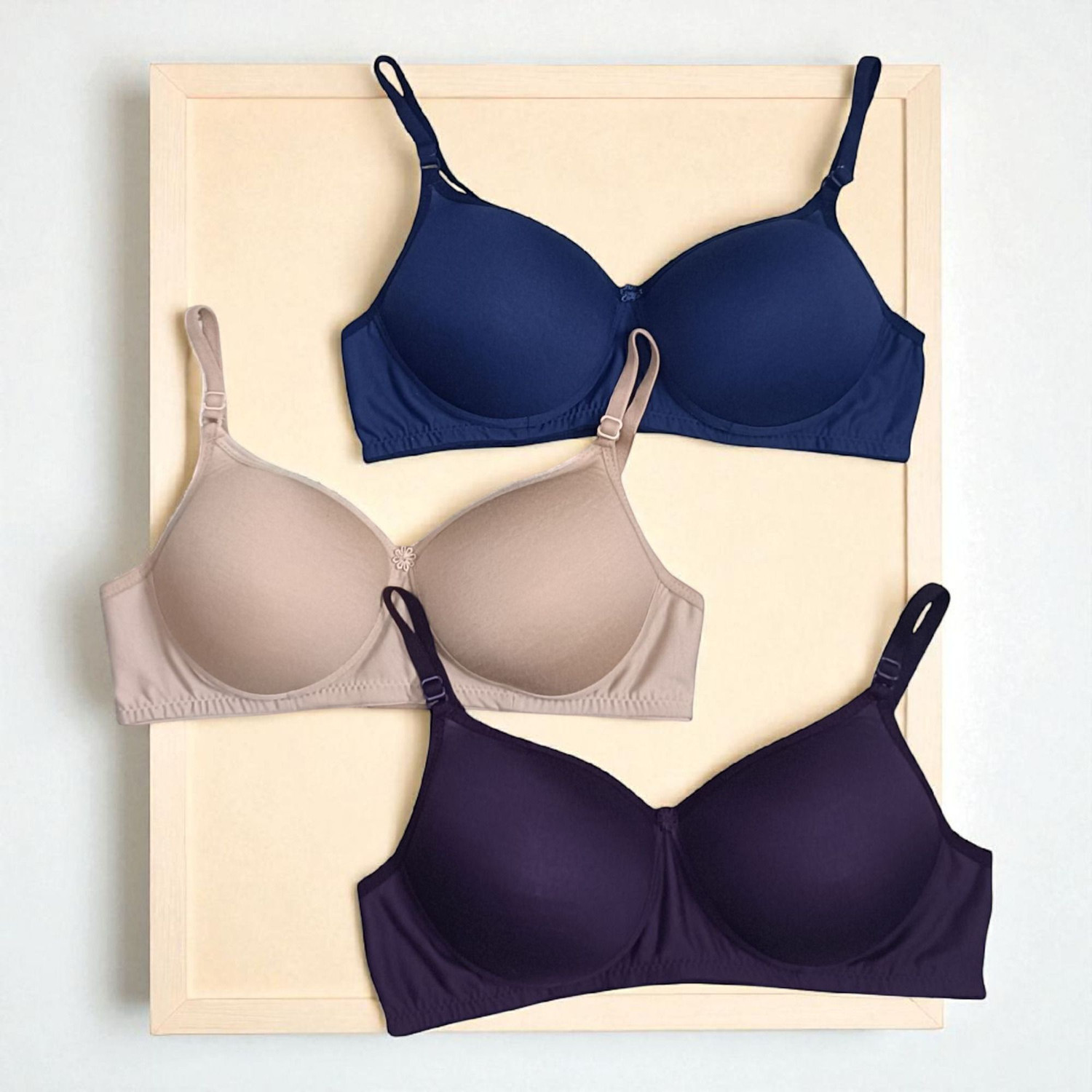 Image of TULUSUN Pack of 3 Women Push-up Lightly Padded Bra Women Push-up Lightly Padded Bra