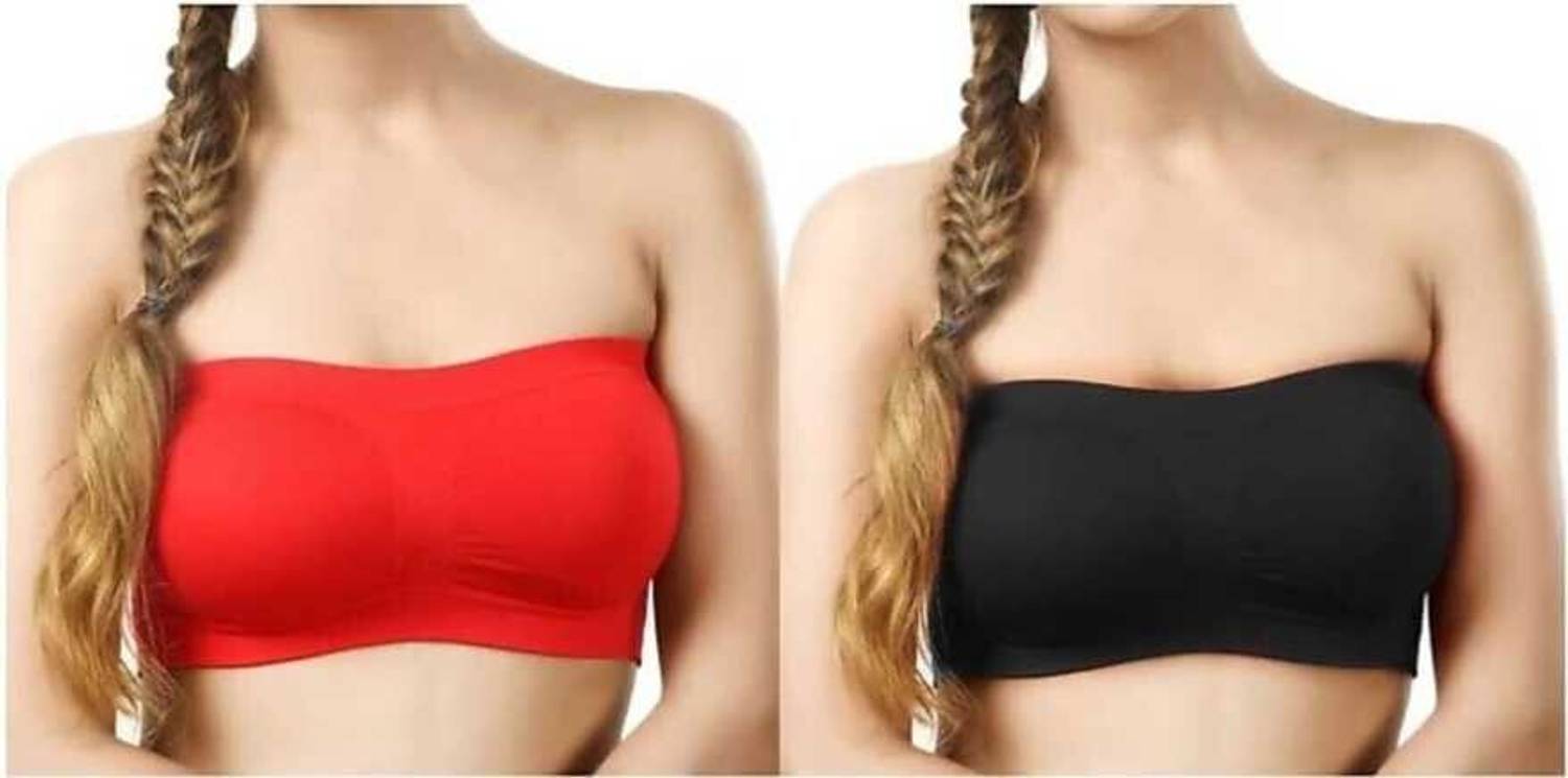 BRATON Pack of 2 Women Bandeau/Tube Non Padded Bra
