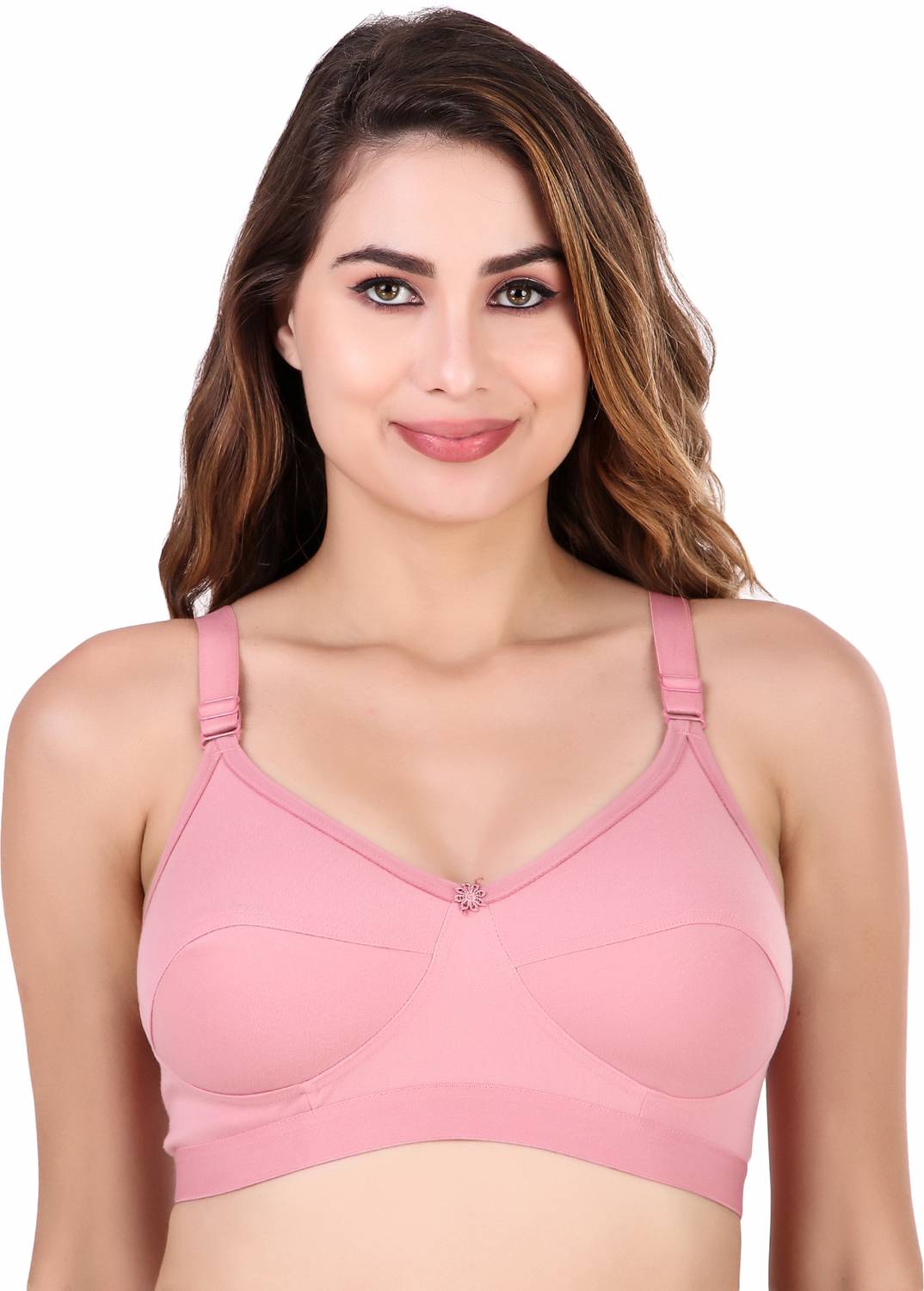 Aayat Enterprises Nylon Full Coverage Plain Misty Sports Gym Bra for Women Women Everyday Non Padded Bra