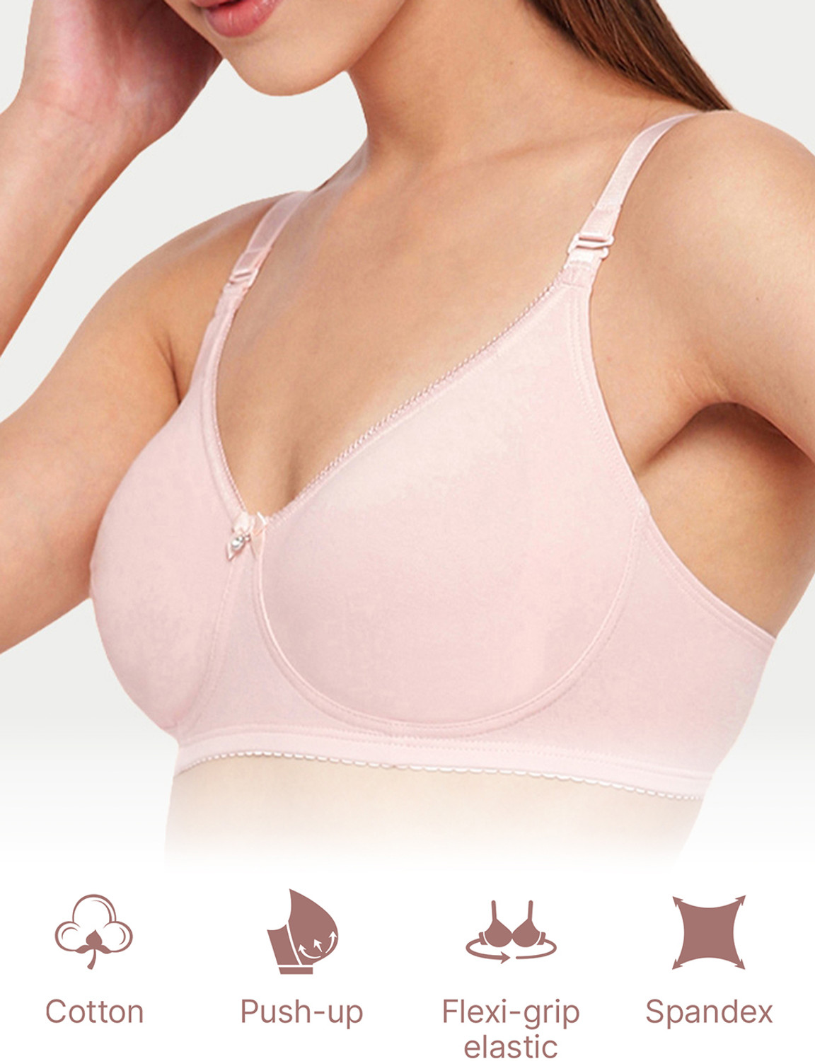 Image of Enamor Women Full Coverage Non Padded Bra (Pink)