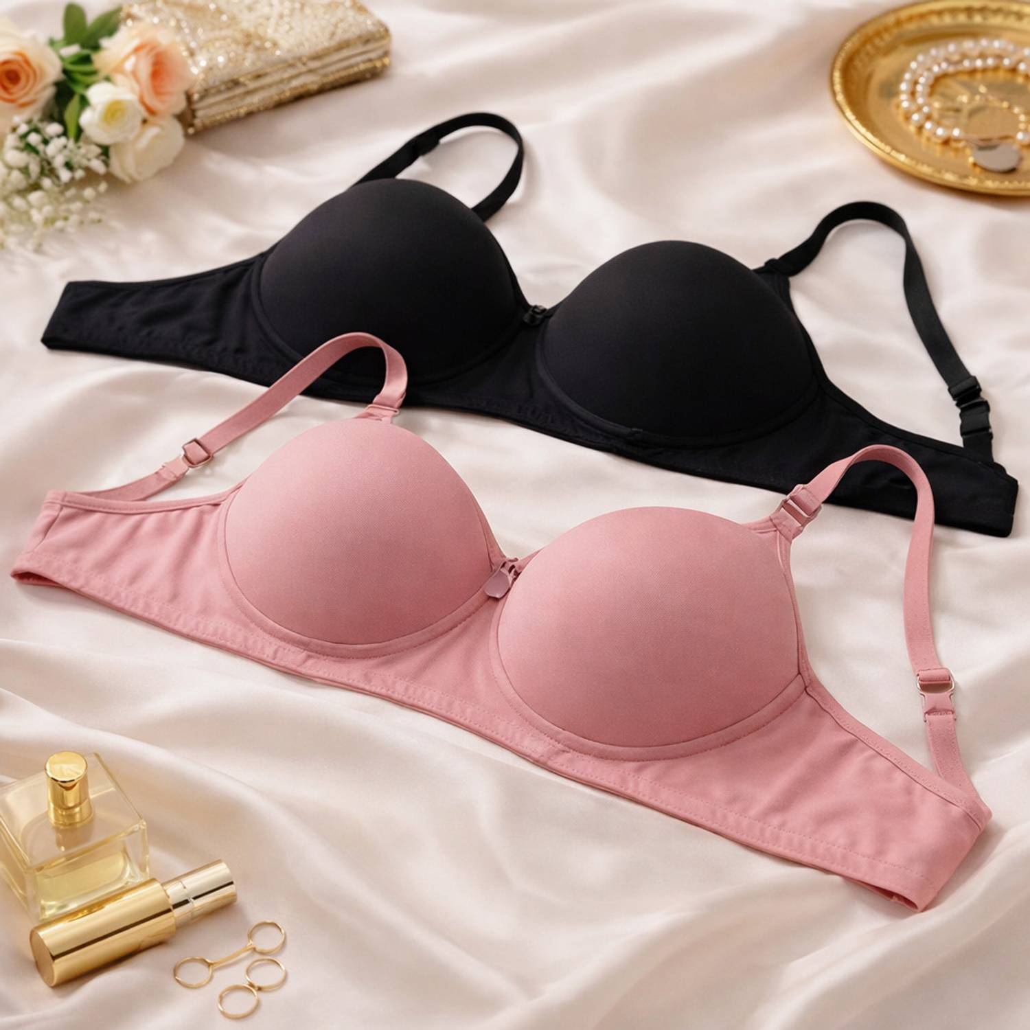 BERRIX Seamless Molded Women T-Shirt Lightly Padded Bra