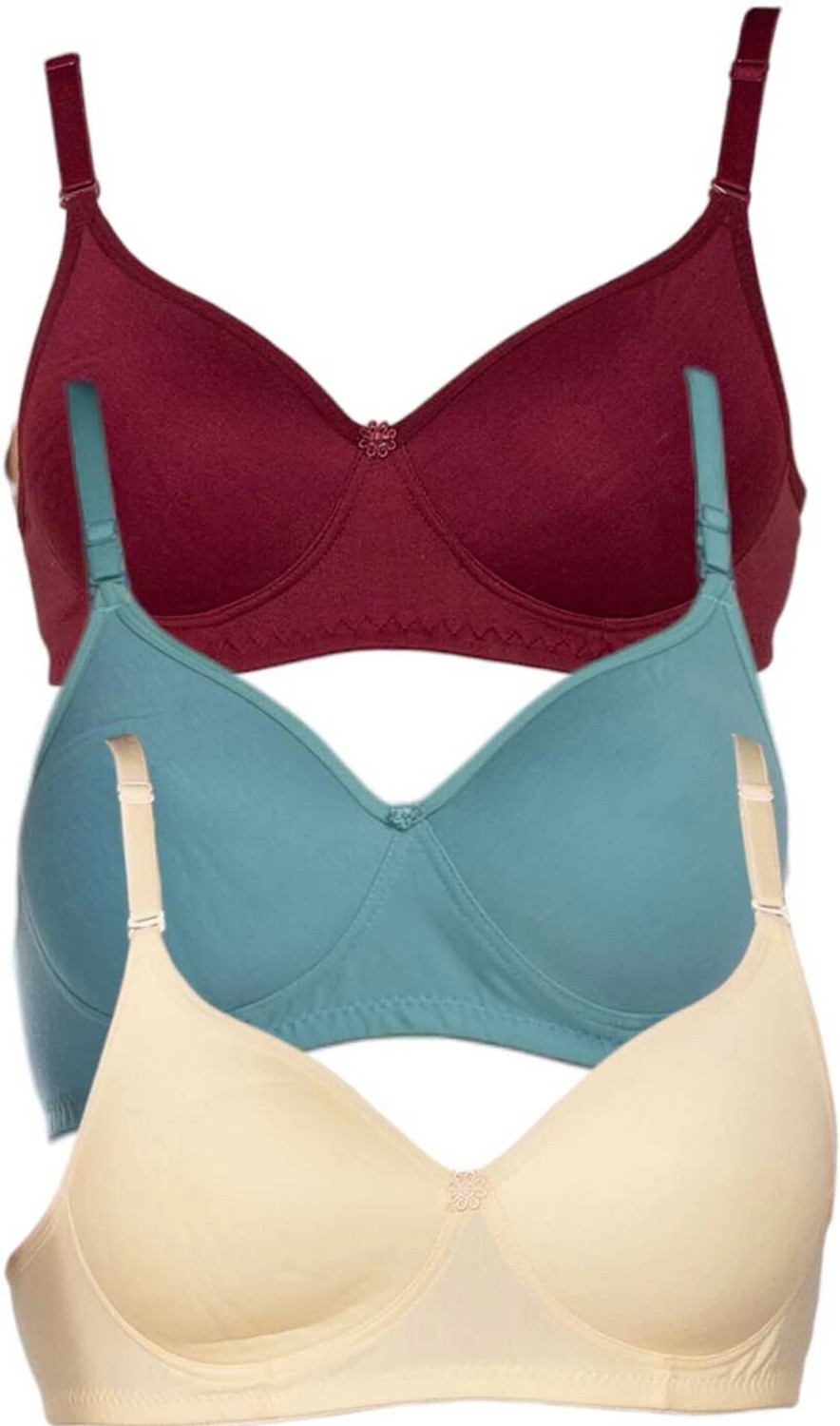 Image of sashu Combo pack of 3 Women Everyday Lightly Padded Bra