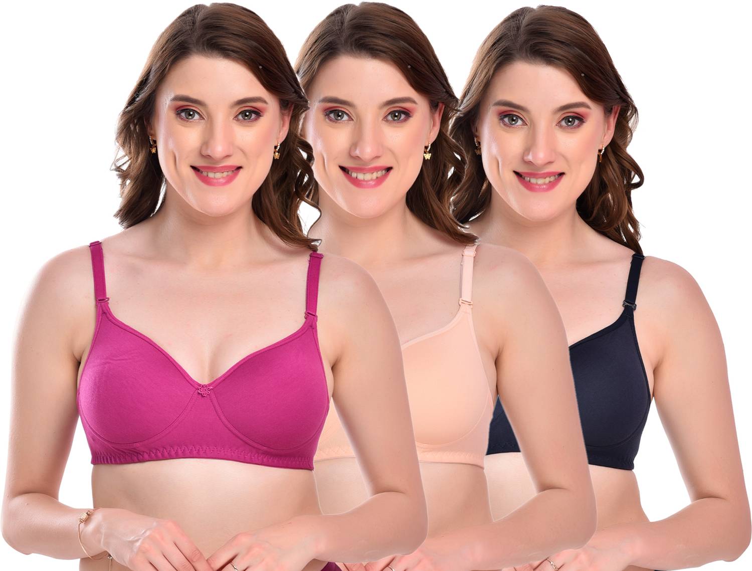 ALZENA ALZENA WOMEN BRA PACK OF 3 Women Full Coverage Non Padded Bra