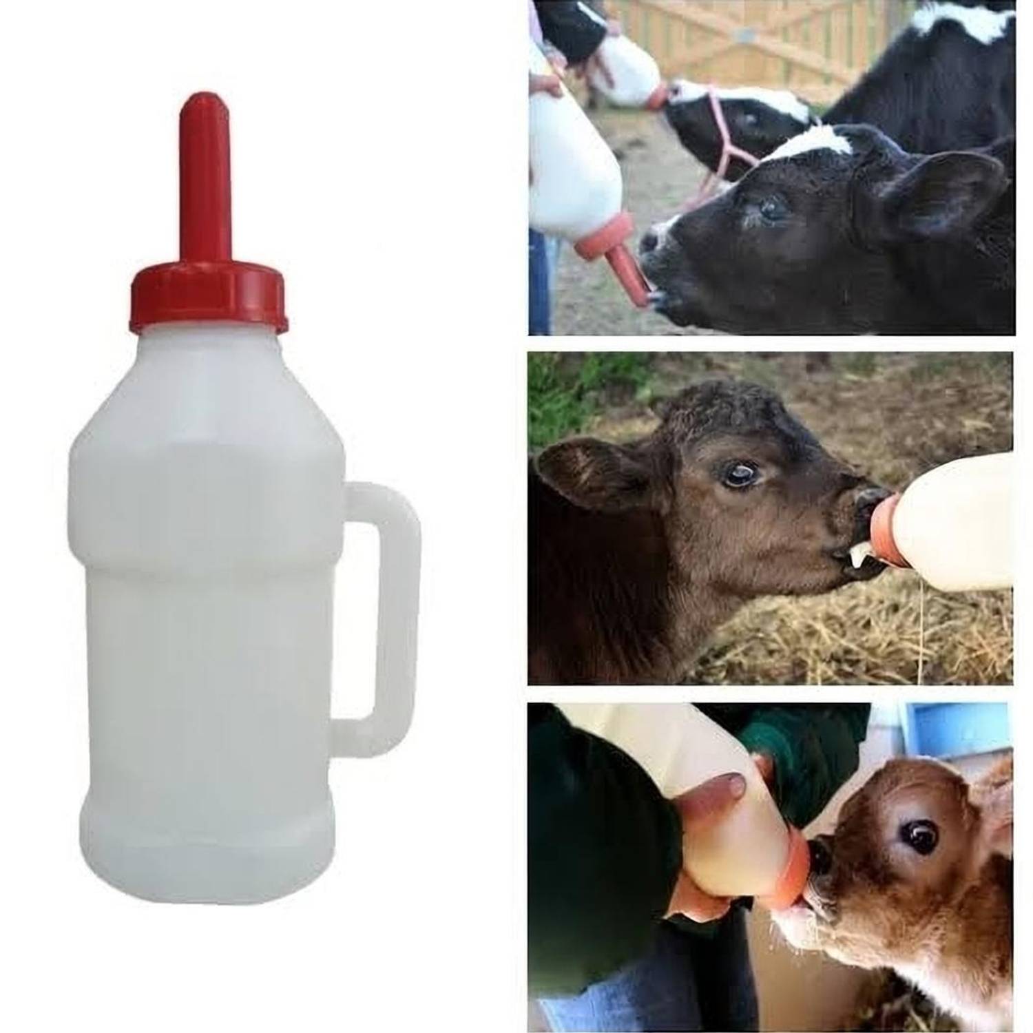 Bethlehemfarm 2L Calf Nursing Bottle Feeding thicken Leakproof Nipple with Handle for Farm Breastfeeding Pillow