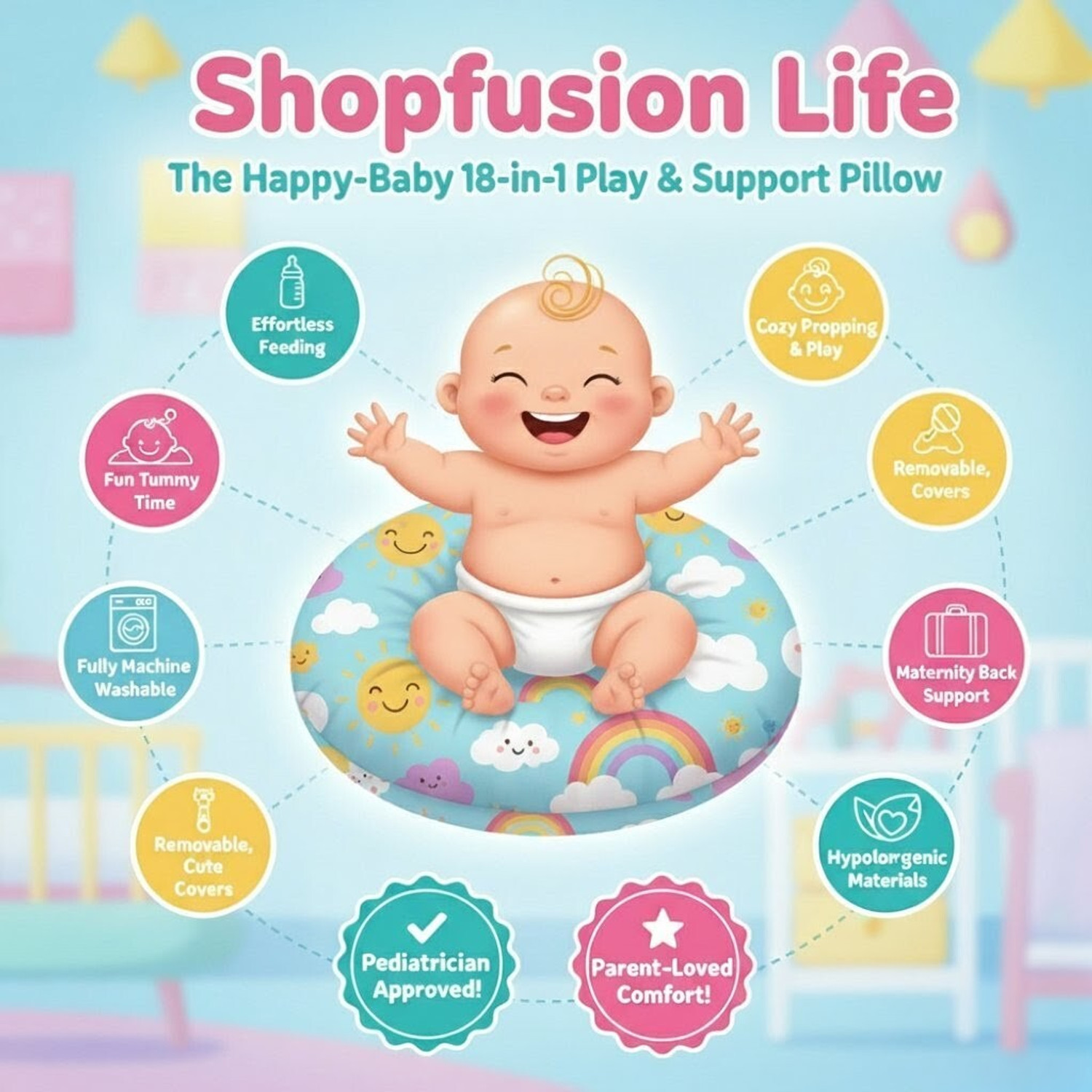 Image of ShopFusion MOM AND BABY Breastfeeding Pillow