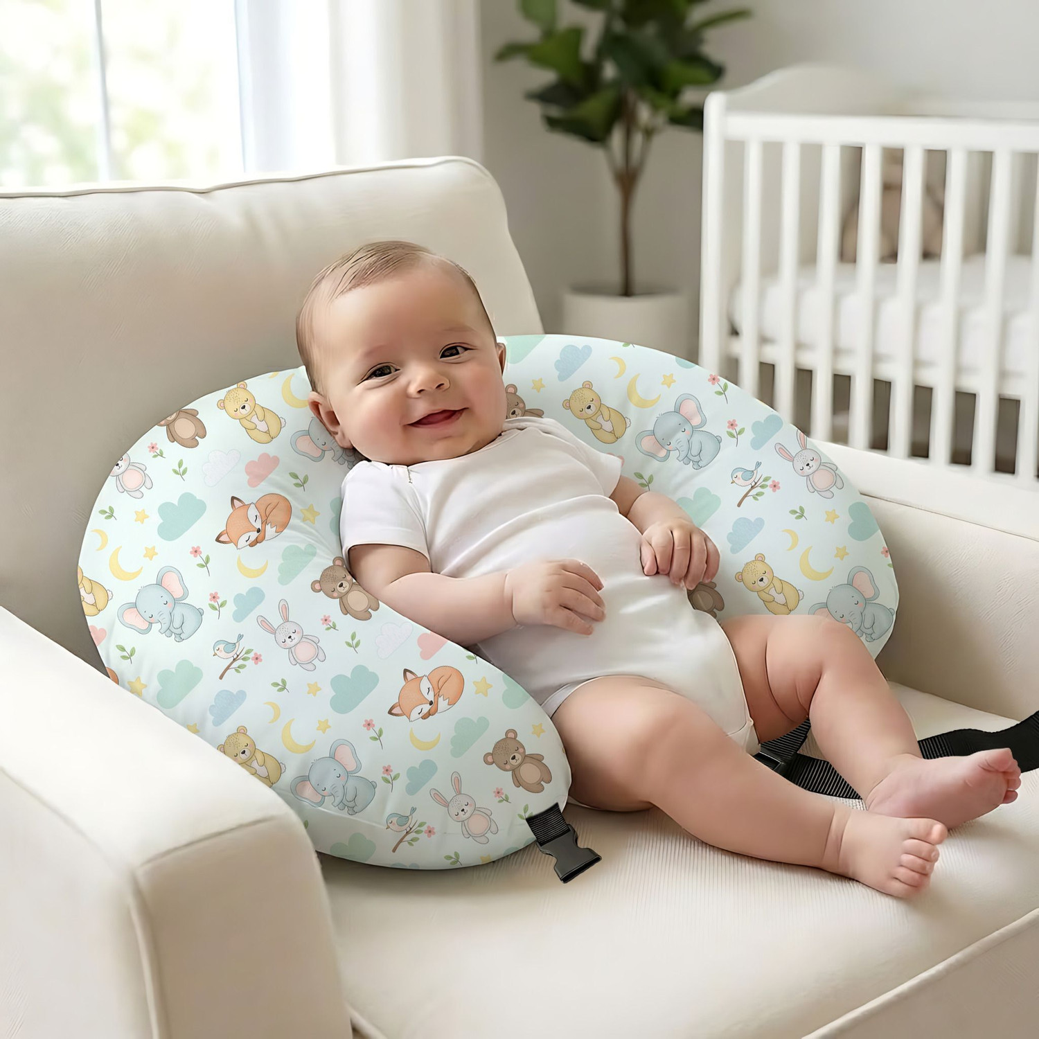 Image of 77A Baby Feeding Pillow for Newborn | Tummy Time & Sitting Support Pillow Breastfeeding Pillow
