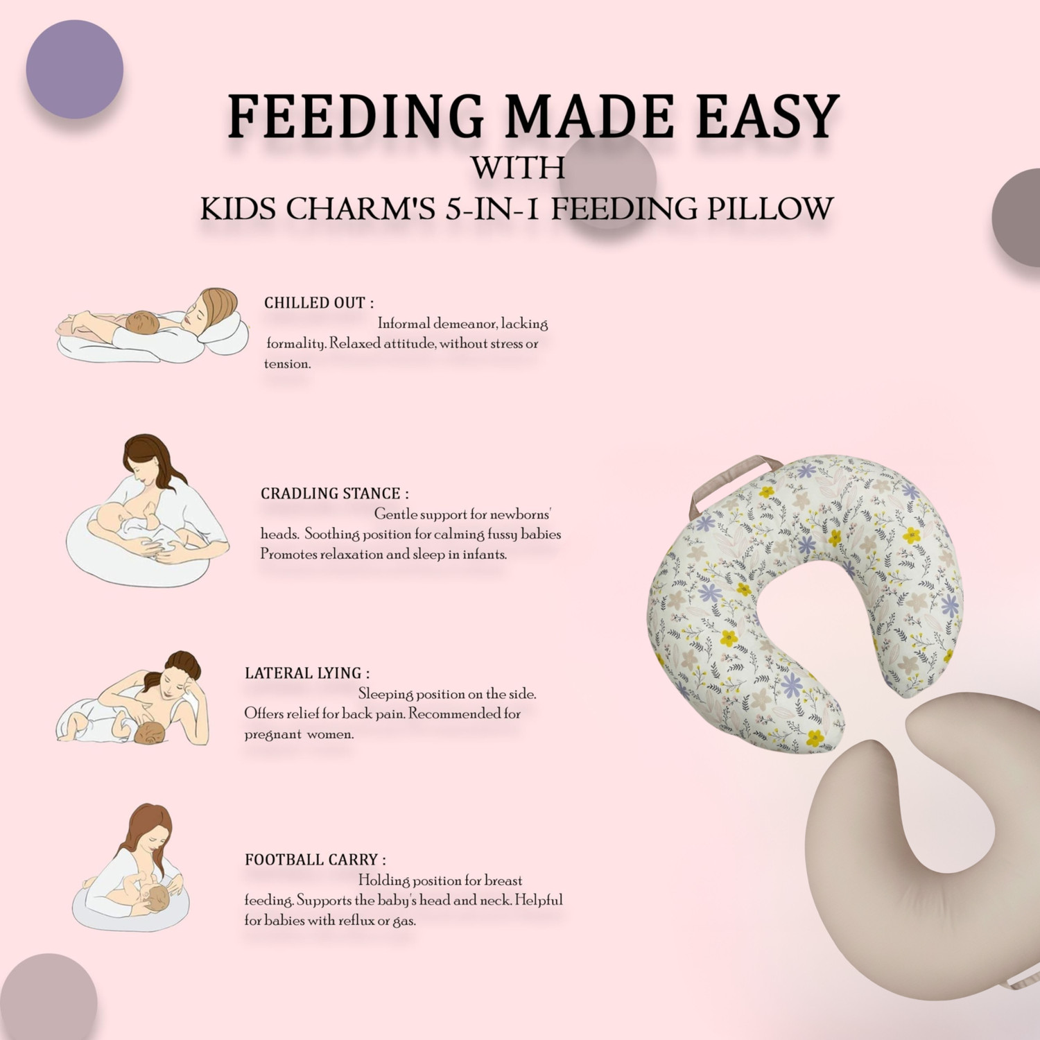 Image of Kelvy Creation Baby Feeding Pillow / Nursing Support Pillow for Newborn & Infant Breastfeeding Pillow