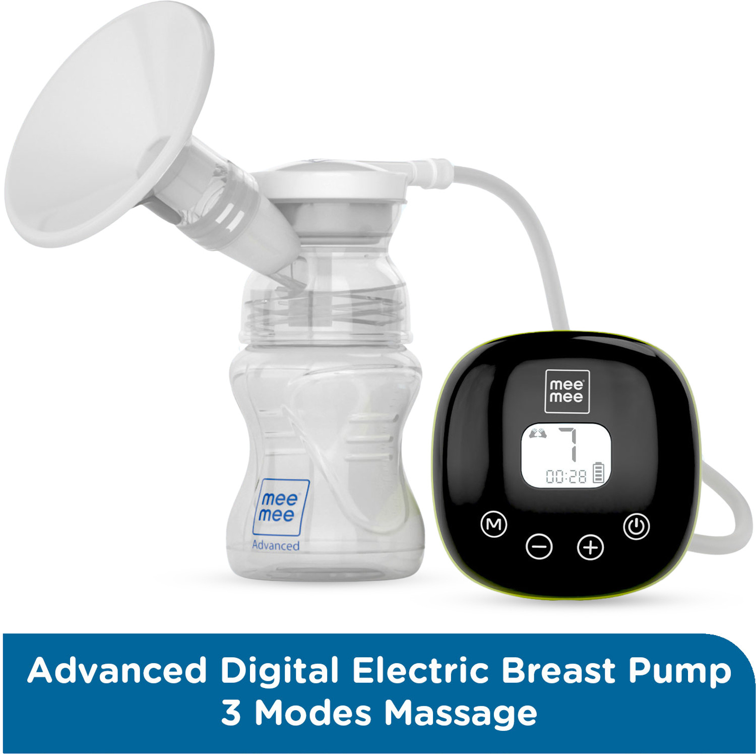 Image of MeeMee Advanced Digital Breast Pump with 3 Modes Massage Suction & Let-Down For Feeding - Electric