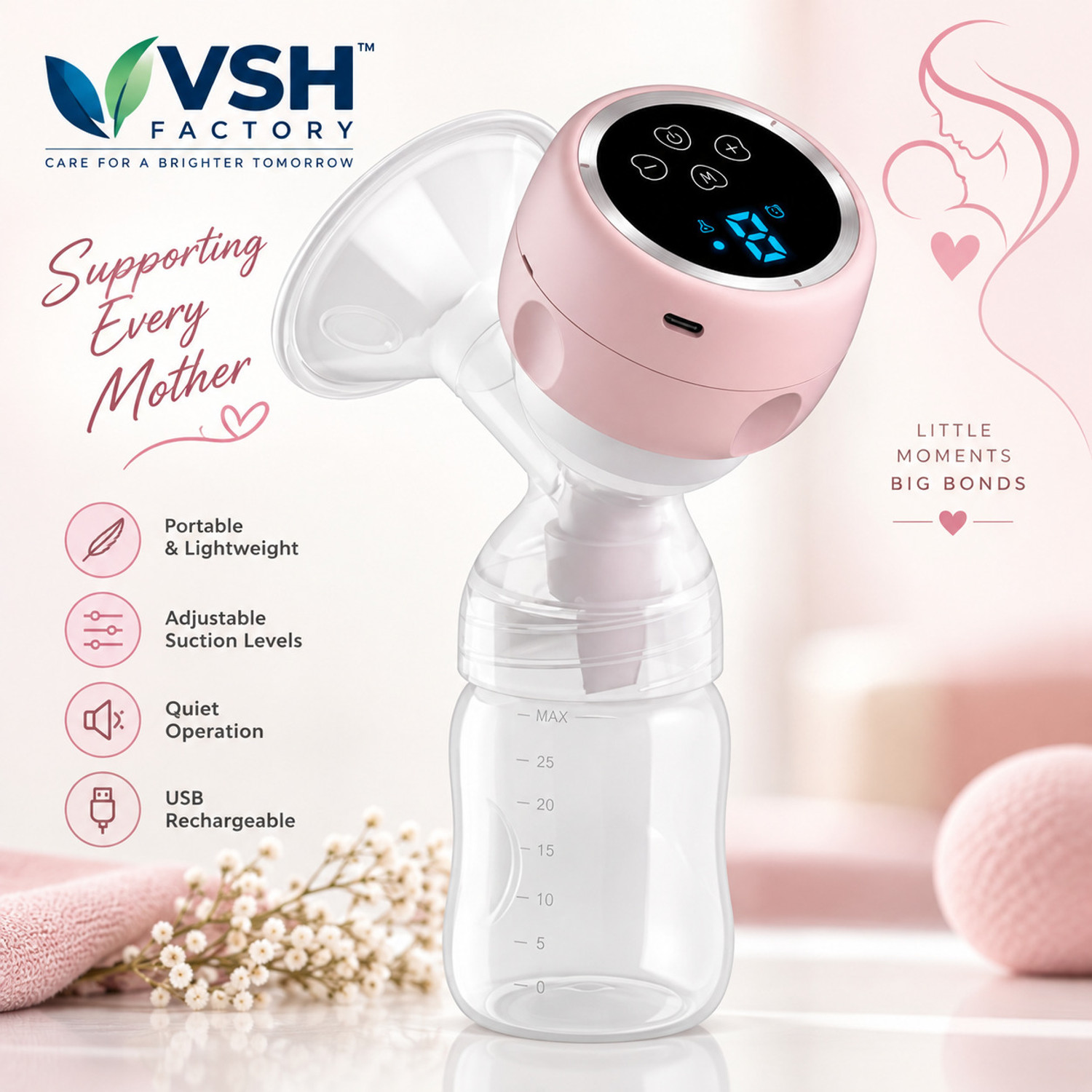 Image of VSH FACTORY Automatic Breast Pump - Electric (Multicolor)