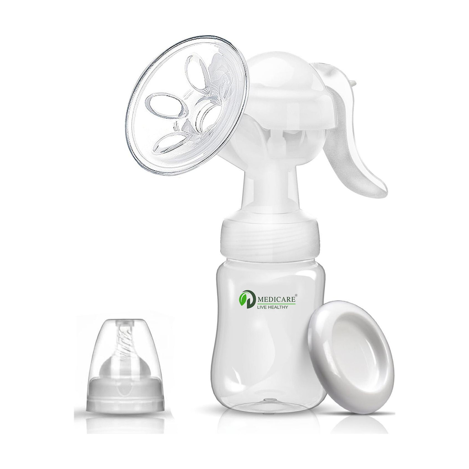 D MEDICARE Manual Breast Pump BPA Free | Double Suction | Massage Cushion | Travel-Friendly - Manual