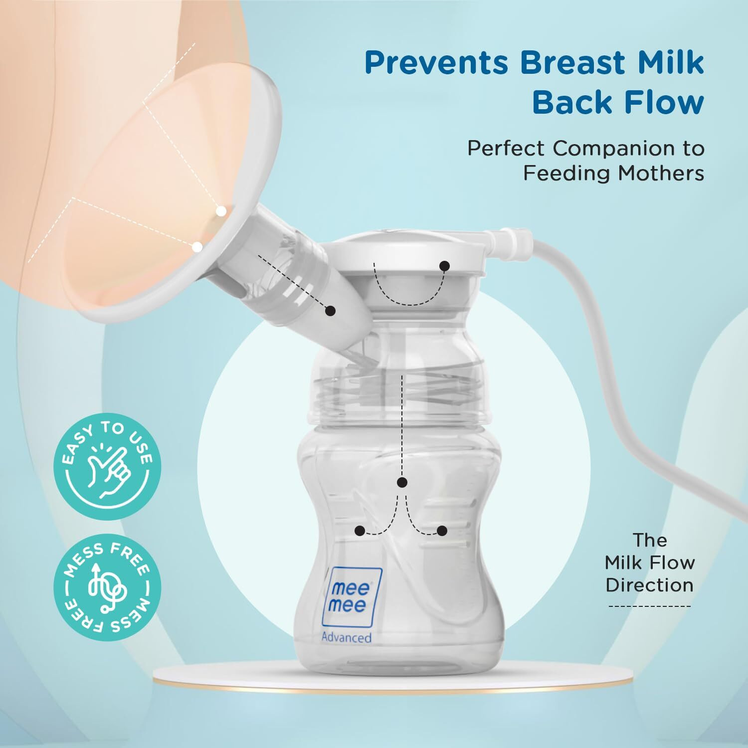 Image of MeeMee Advanced Digital Breast Pump with 3 Modes Massage Suction & Let-Down For Feeding - Electric