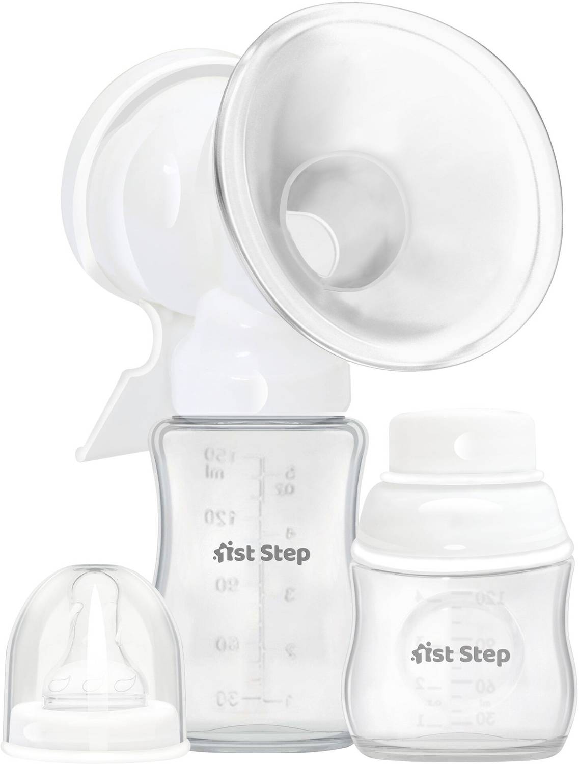 1st Step Manual Breast Pump With Easy 8.5 cm Silicone Massage Cushion & Ergonomic Handle  - Manual