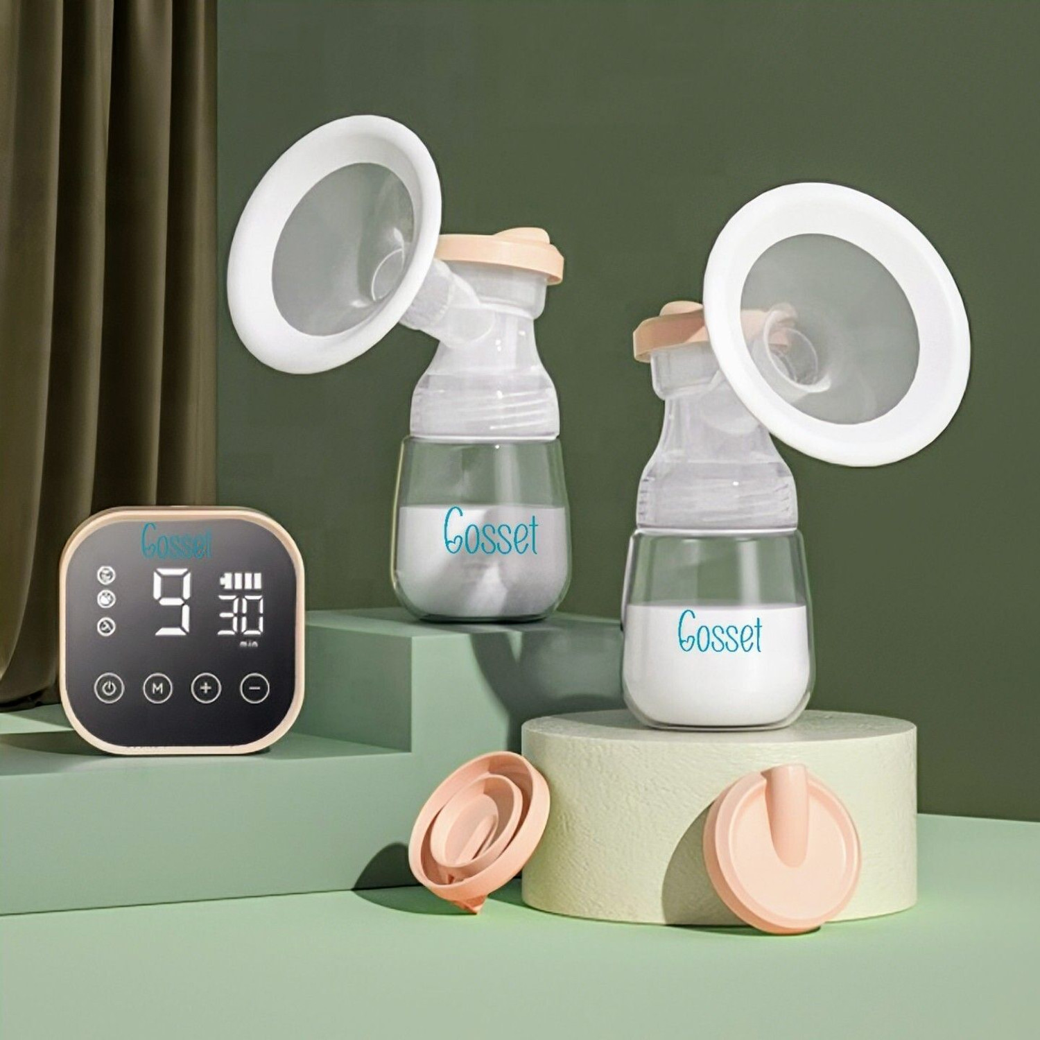 Image of Cosset Double electric breast pump for feeding mothers, BPA Free, - Electric