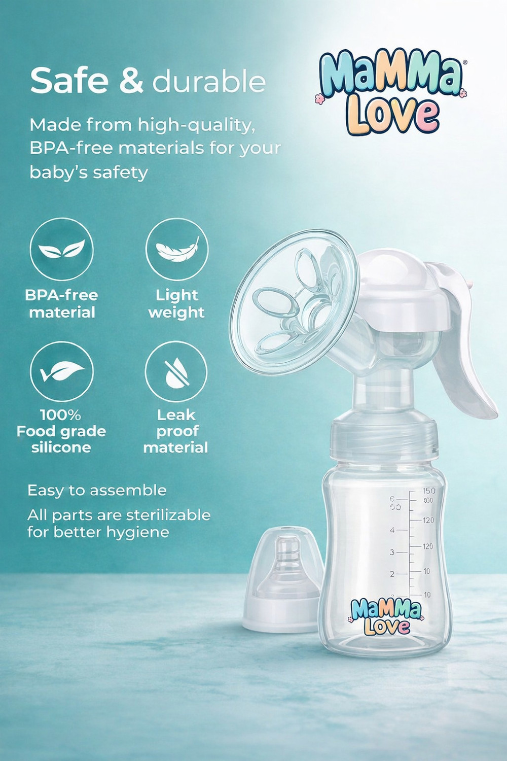 Image of Mamma Love Manual Breast Pump (Experience Sucking Nature) - Manual