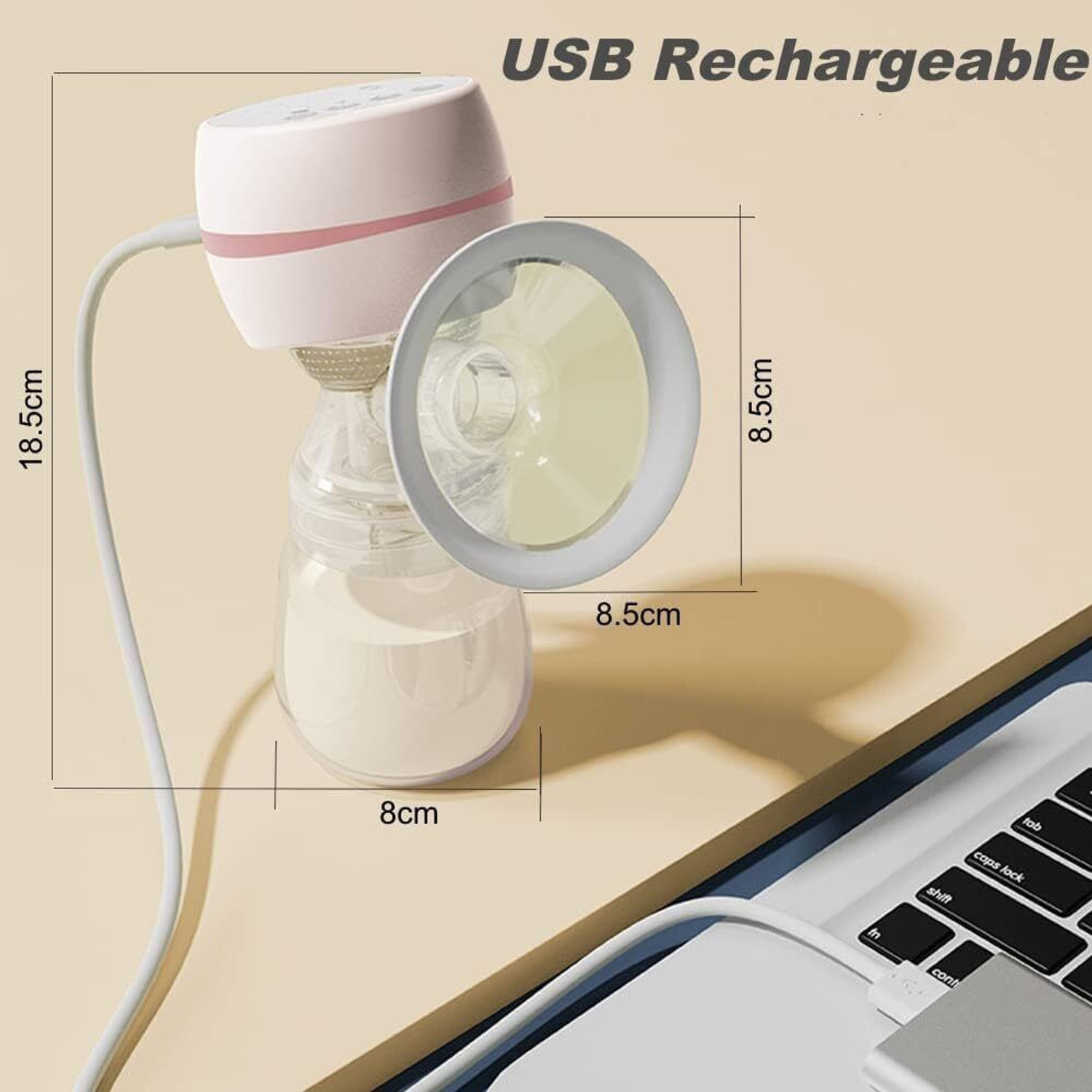 Image of Healvex Electric Breast Pump Portable Anti-Backflow, 3 Modes & 9 Levels LED Display - Electric