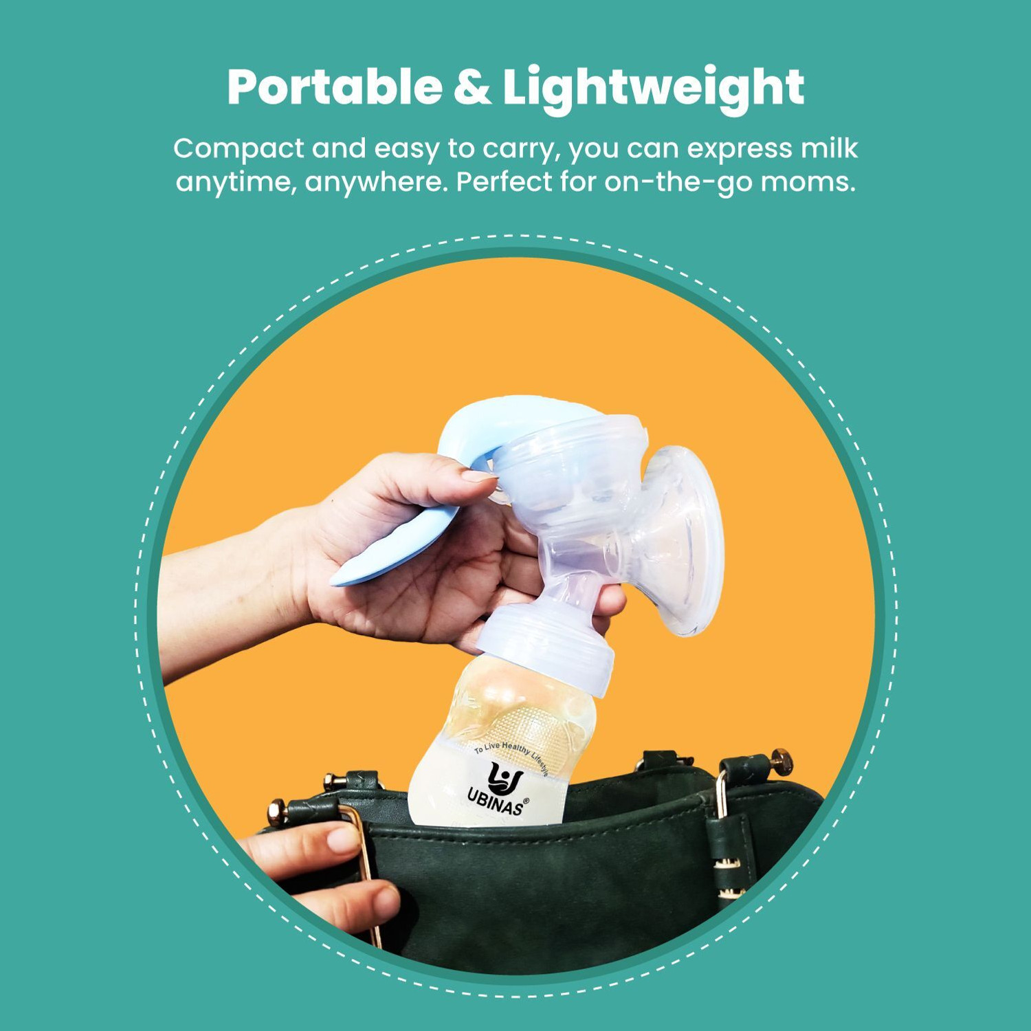 Image of Ubinas Big Manual Breast Pump | Easy Silicone Massage Cushion with One Year Warranty - Manual