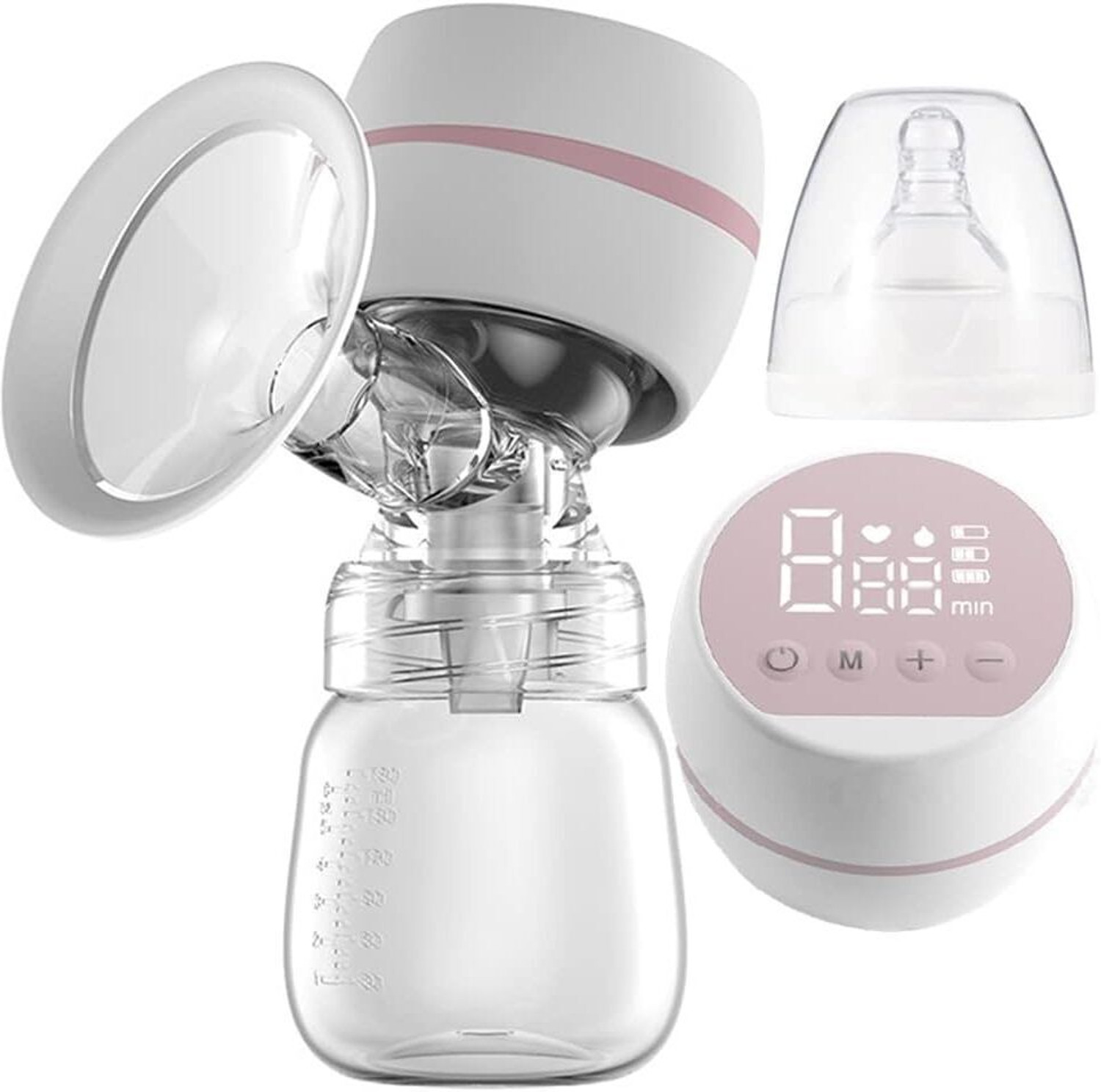 Image of Healvex Electric Breast Pump Portable Anti-Backflow, 3 Modes & 9 Levels LED Display - Electric