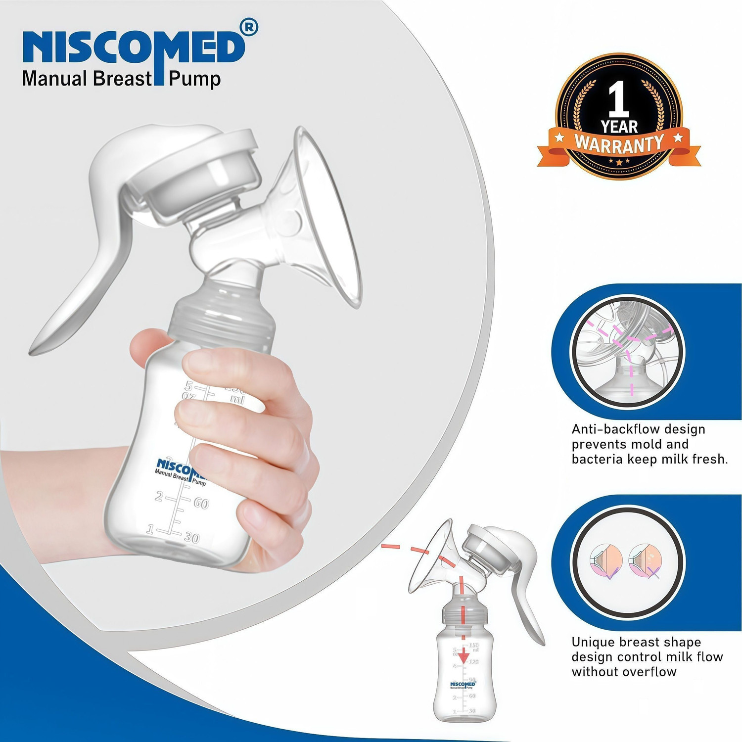 Image of NISCOMED First Feed Manual Breast Pump - Manual
