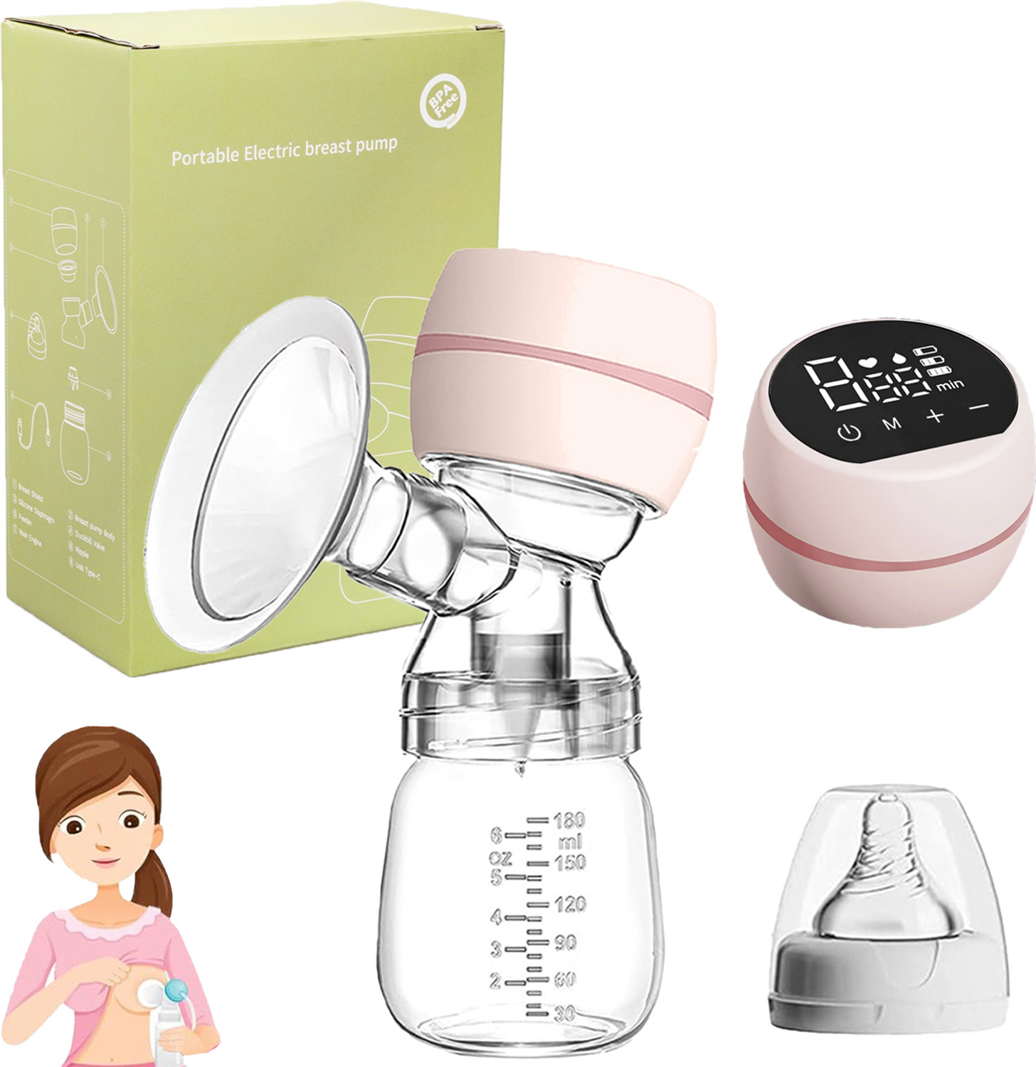 Image of ZOTIMO Electric Portable Wearable Breastfeeding Machine Breast Pump for Feeding Mothers - Electric