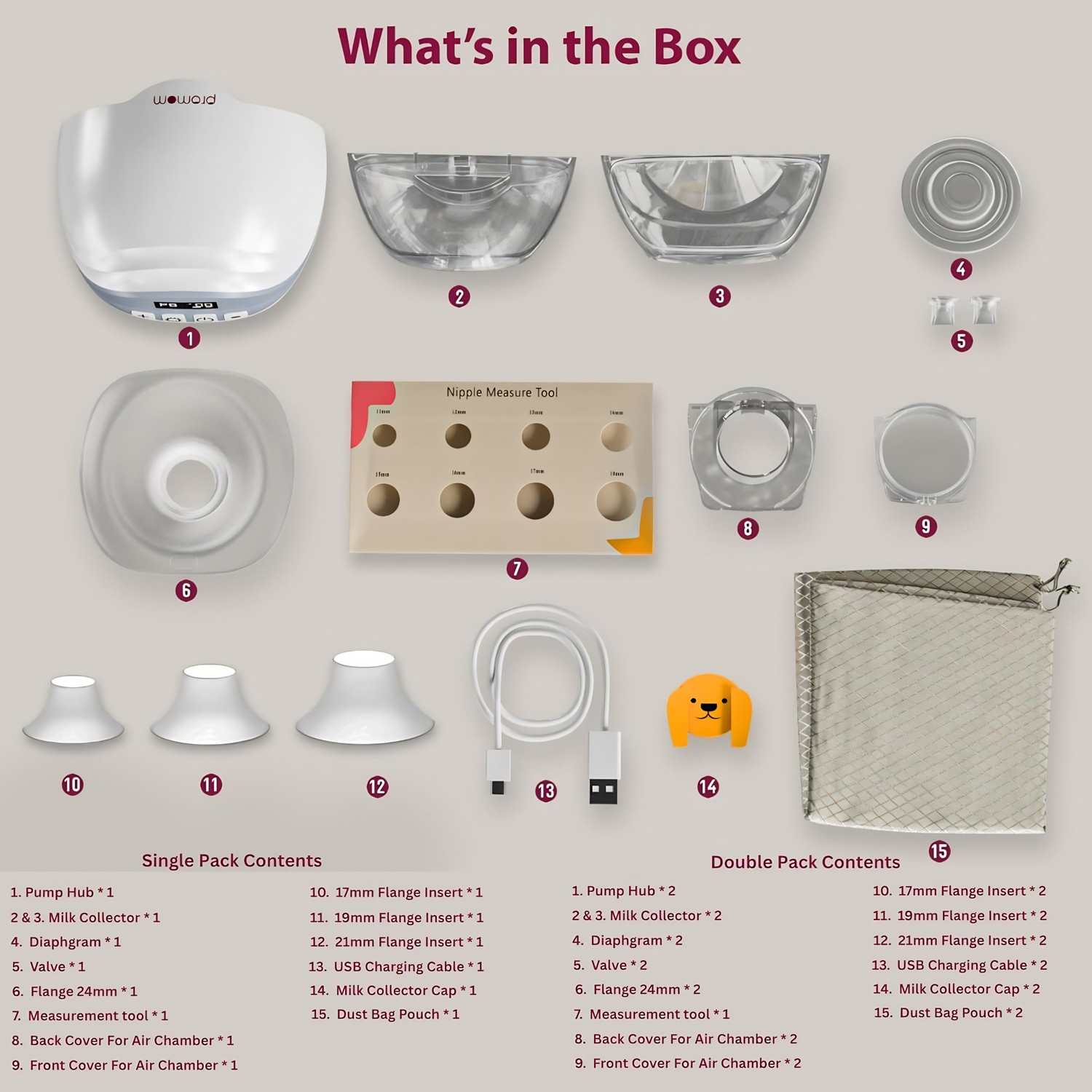 Image of Promom Wearable Electric Breast Pump for Feeding Mother - Electric