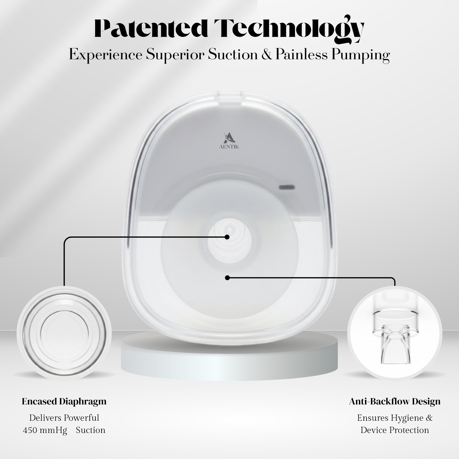 Image of AENTIK Hand free Round Breast Pump Electric - Electric