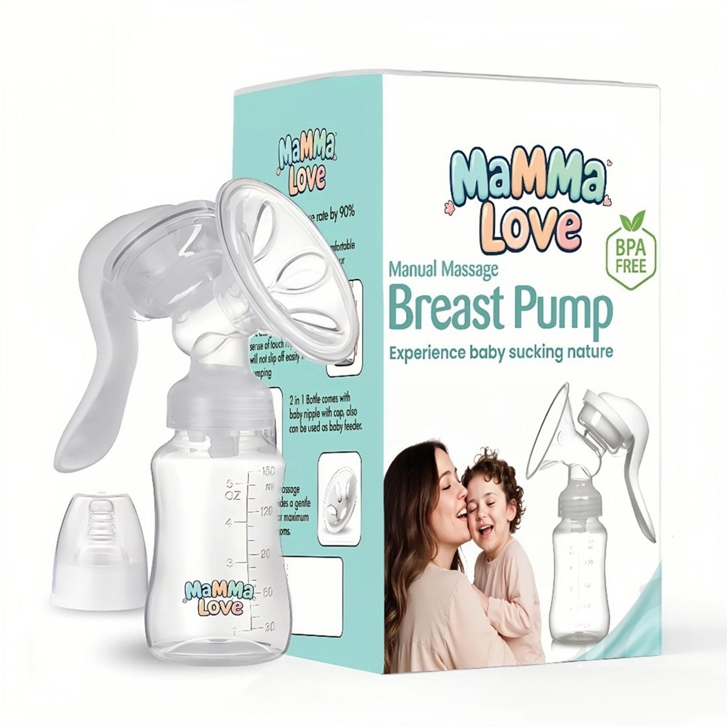 Image of Mamma Love Manual Breast Pump (Experience Sucking Nature) - Manual