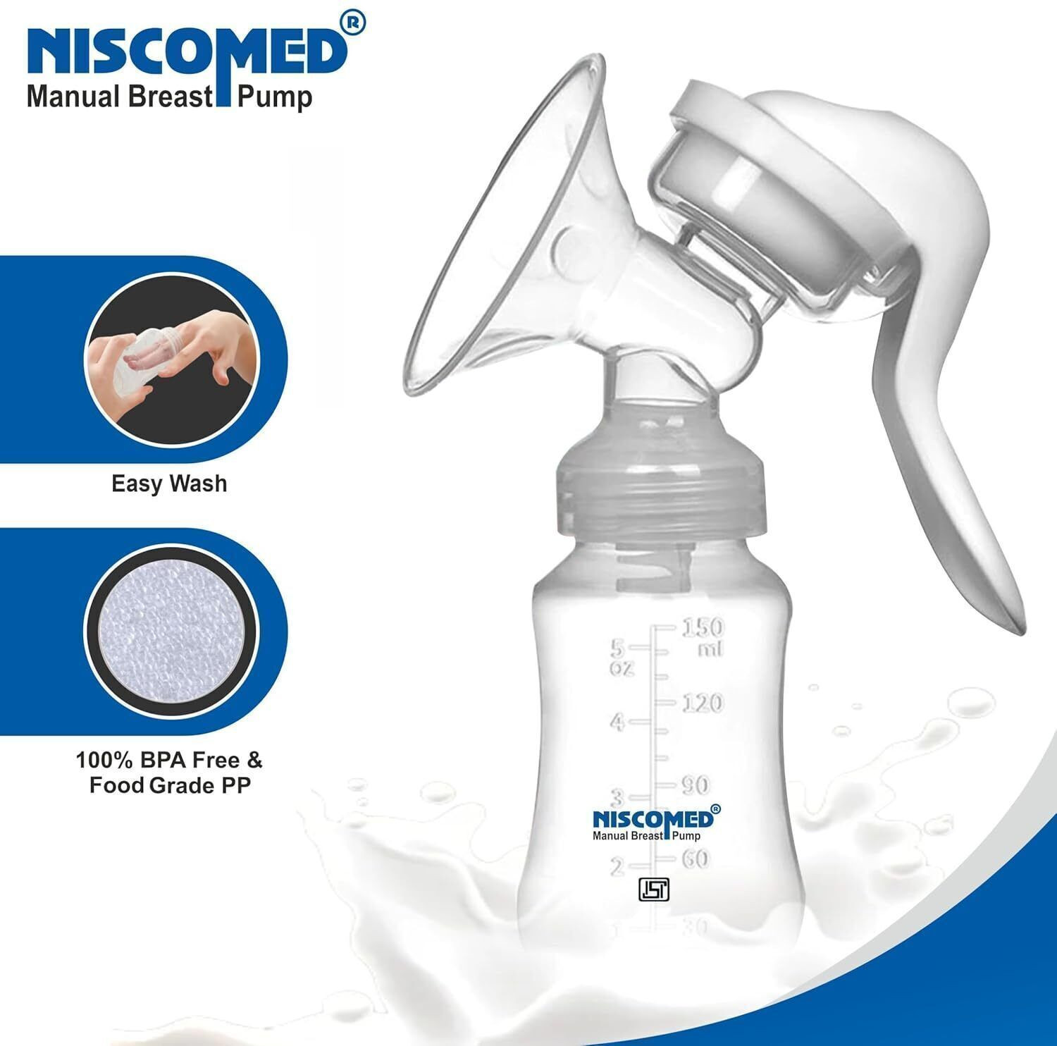 Image of NISCOMED First Feed Manual Breast Pump - Manual