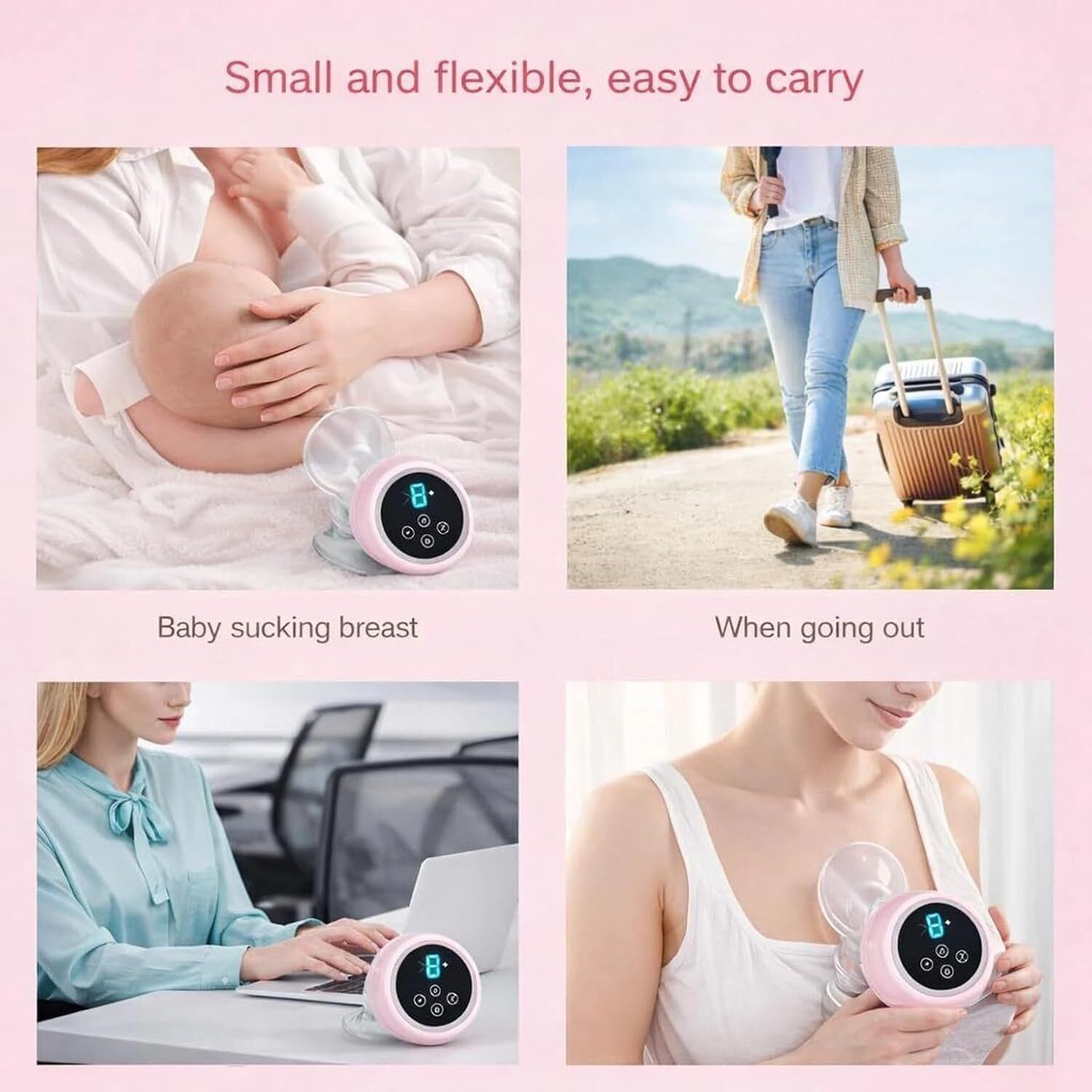 Image of VIRUH GLOBAL Electric Breast Pump Portable, USB Rechargeable,Automatic Breast Pump - Electric