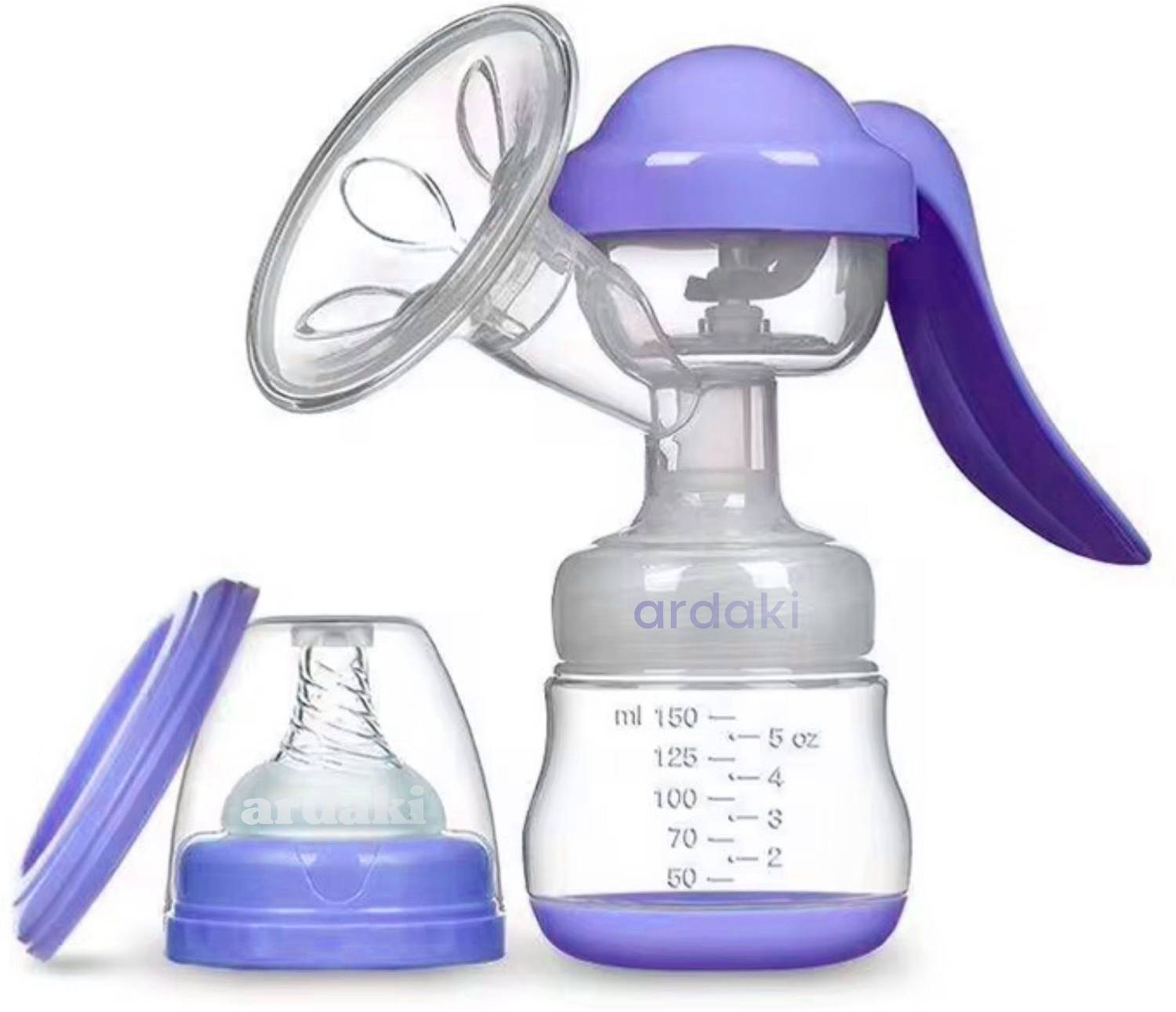 ARDAKI Breast Feeding Pump Breast Milk Pump 3 Level Suction Adjustment Milk Bottle - Manual