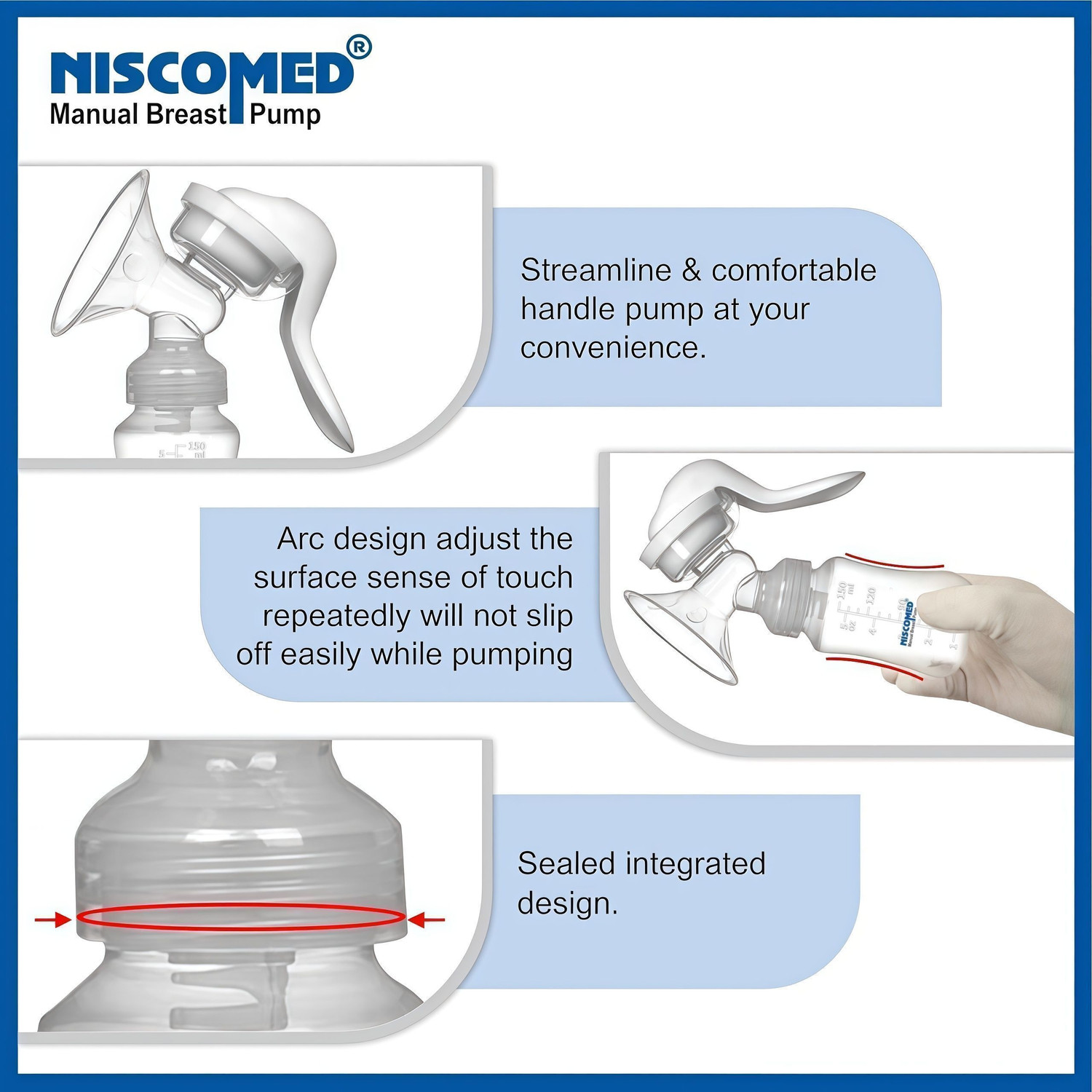 Image of NISCOMED First Feed Manual Breast Pump - Manual