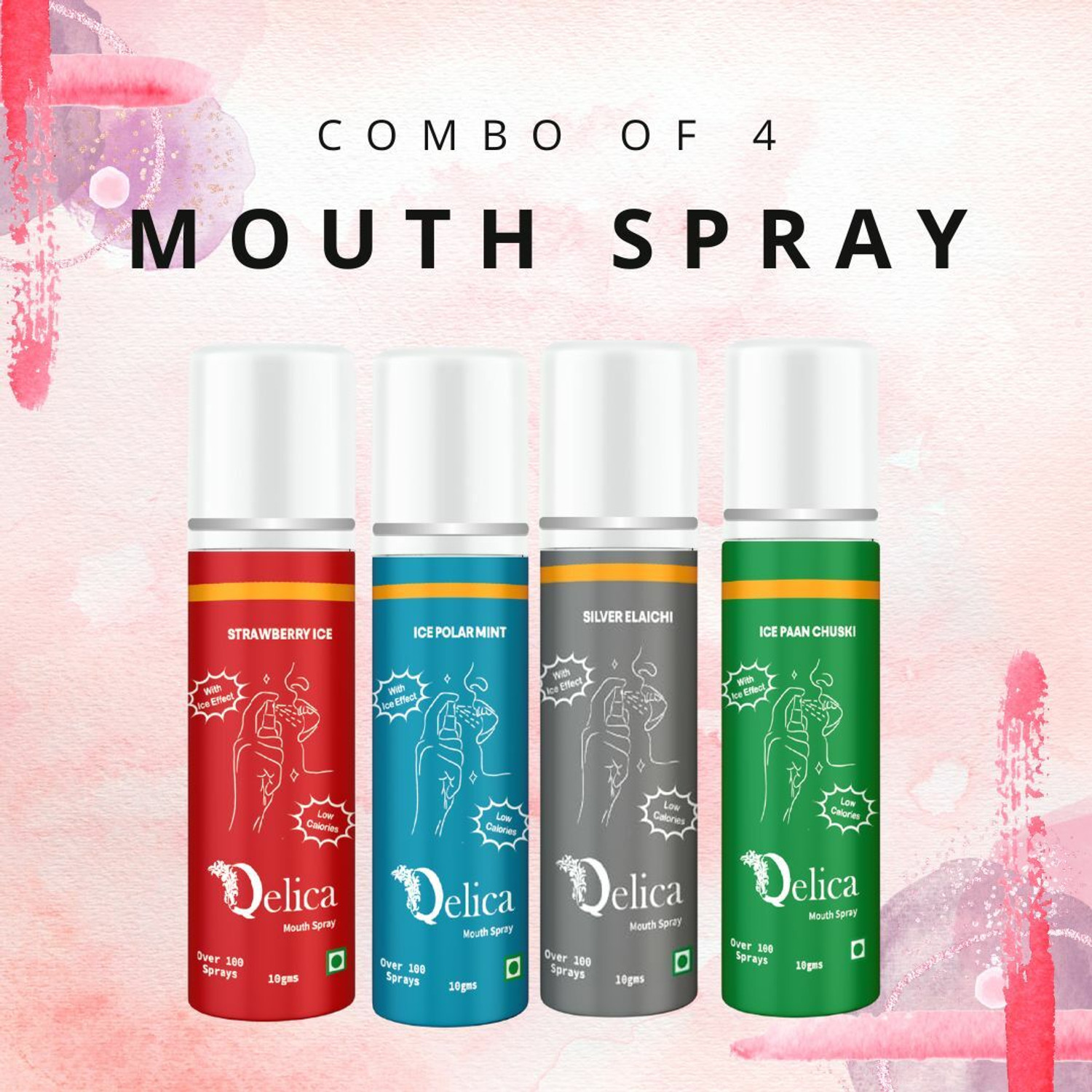 Image of Qelica Instant Mouth and Breath Freshner Ice Effect Coolest Long Lasting Spray