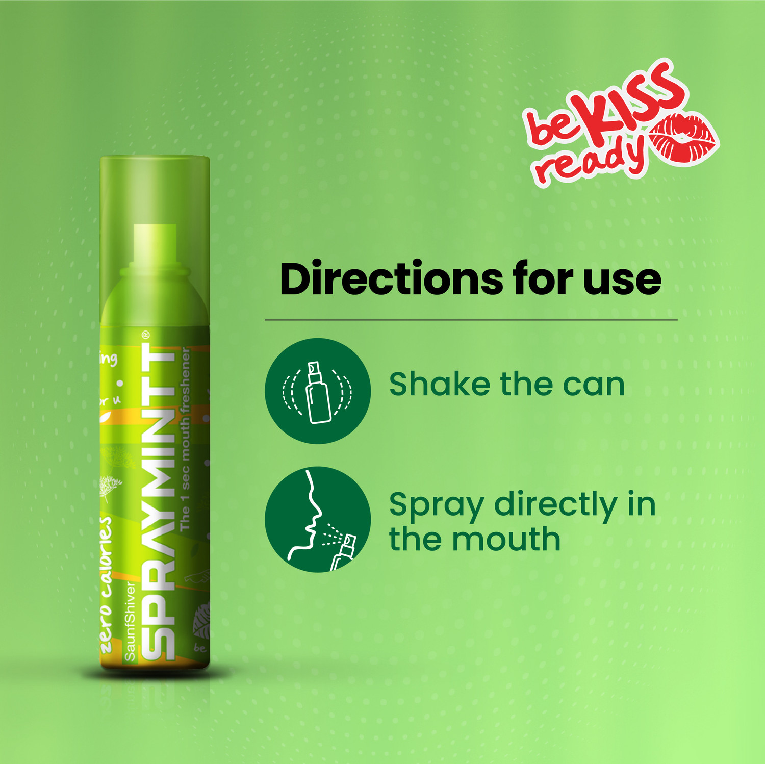 Image of Midas Care 1 second Instant Mouth Freshener - Saunfshiver | Be Kiss Ready| Spray