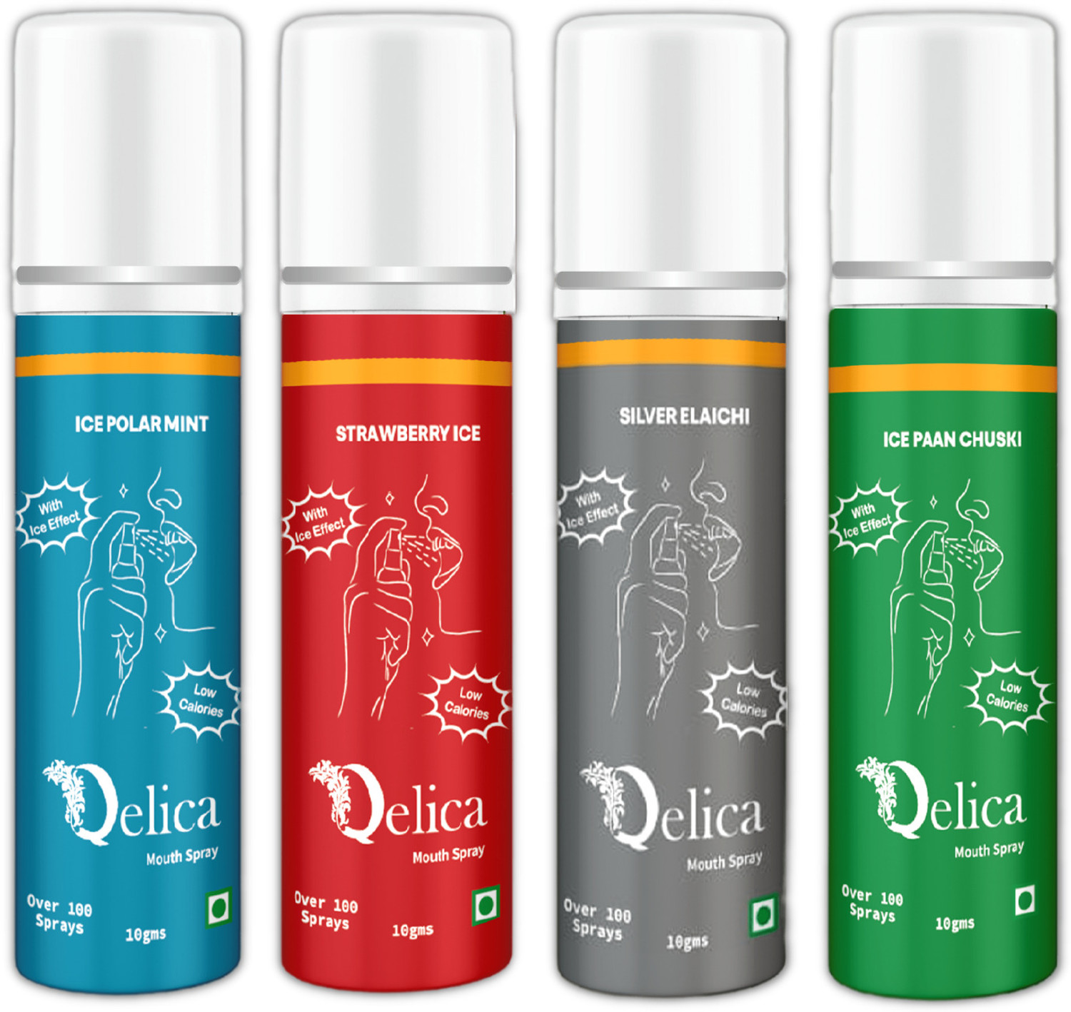 Image of Qelica Instant Mouth and Breath Freshner Ice Effect Coolest Long Lasting Spray