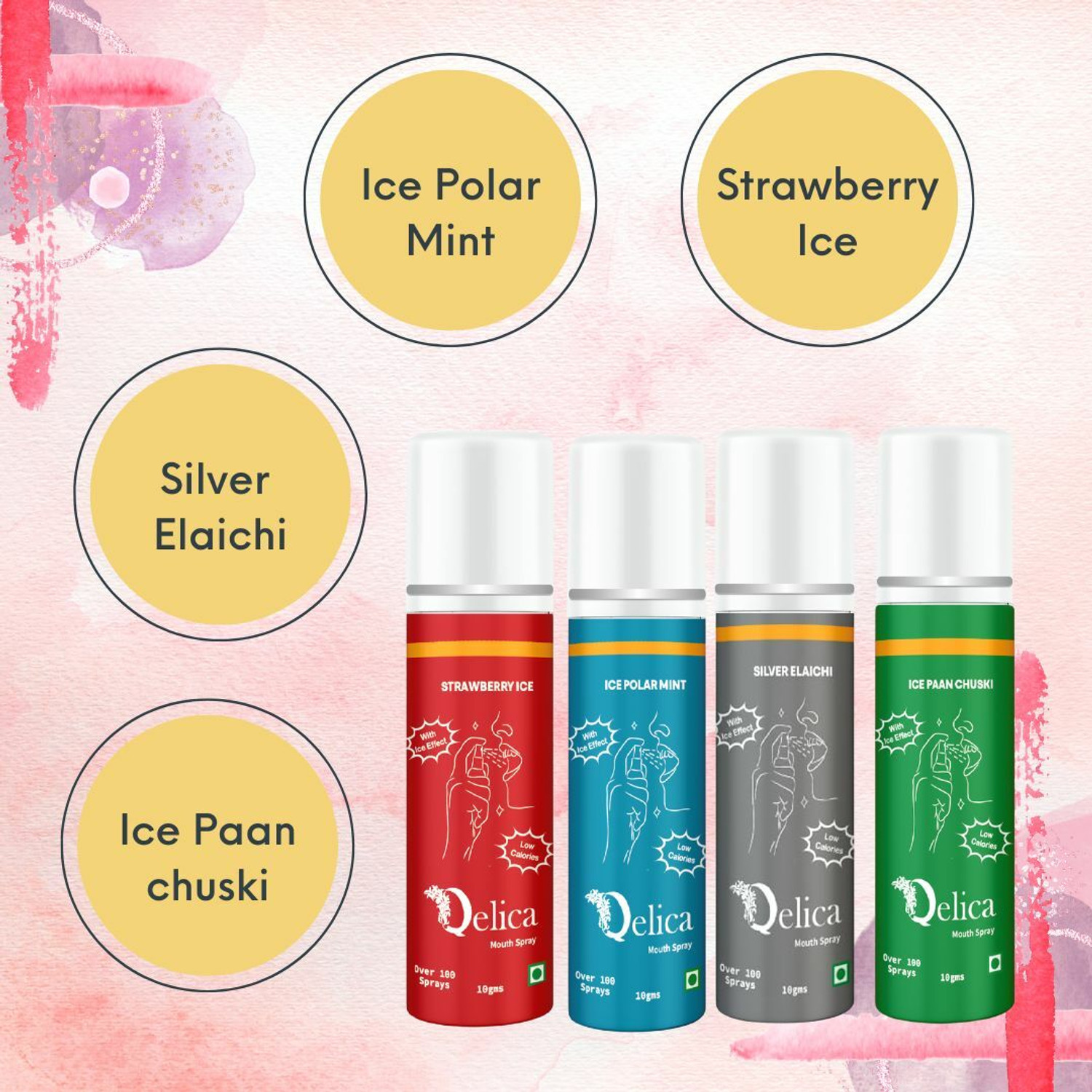 Image of Qelica Instant Mouth and Breath Freshner Ice Effect Coolest Long Lasting Spray